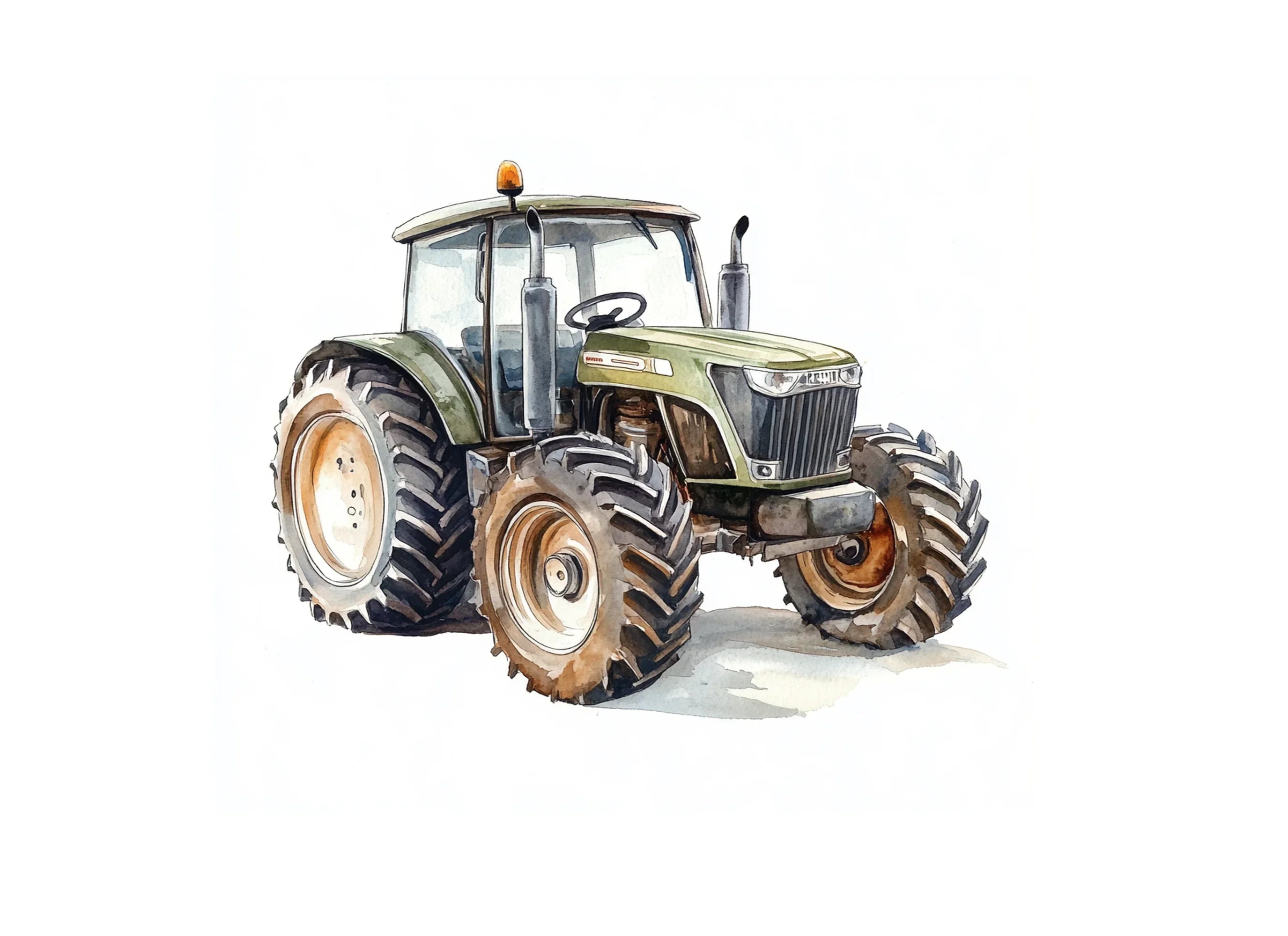 Modern Farm Tractor Clipart Bundle