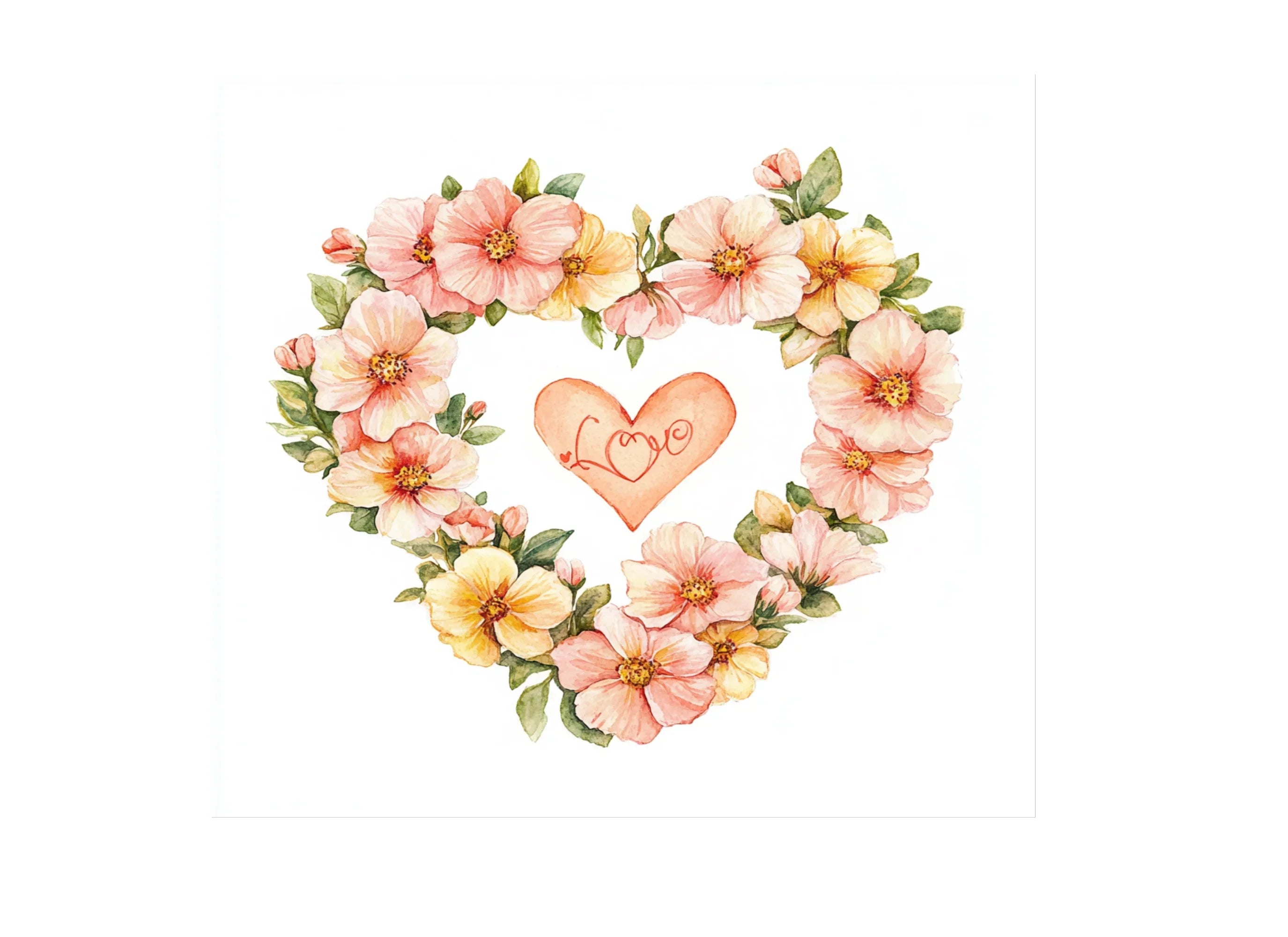 Floral Heart Wreaths Clipart Bundle