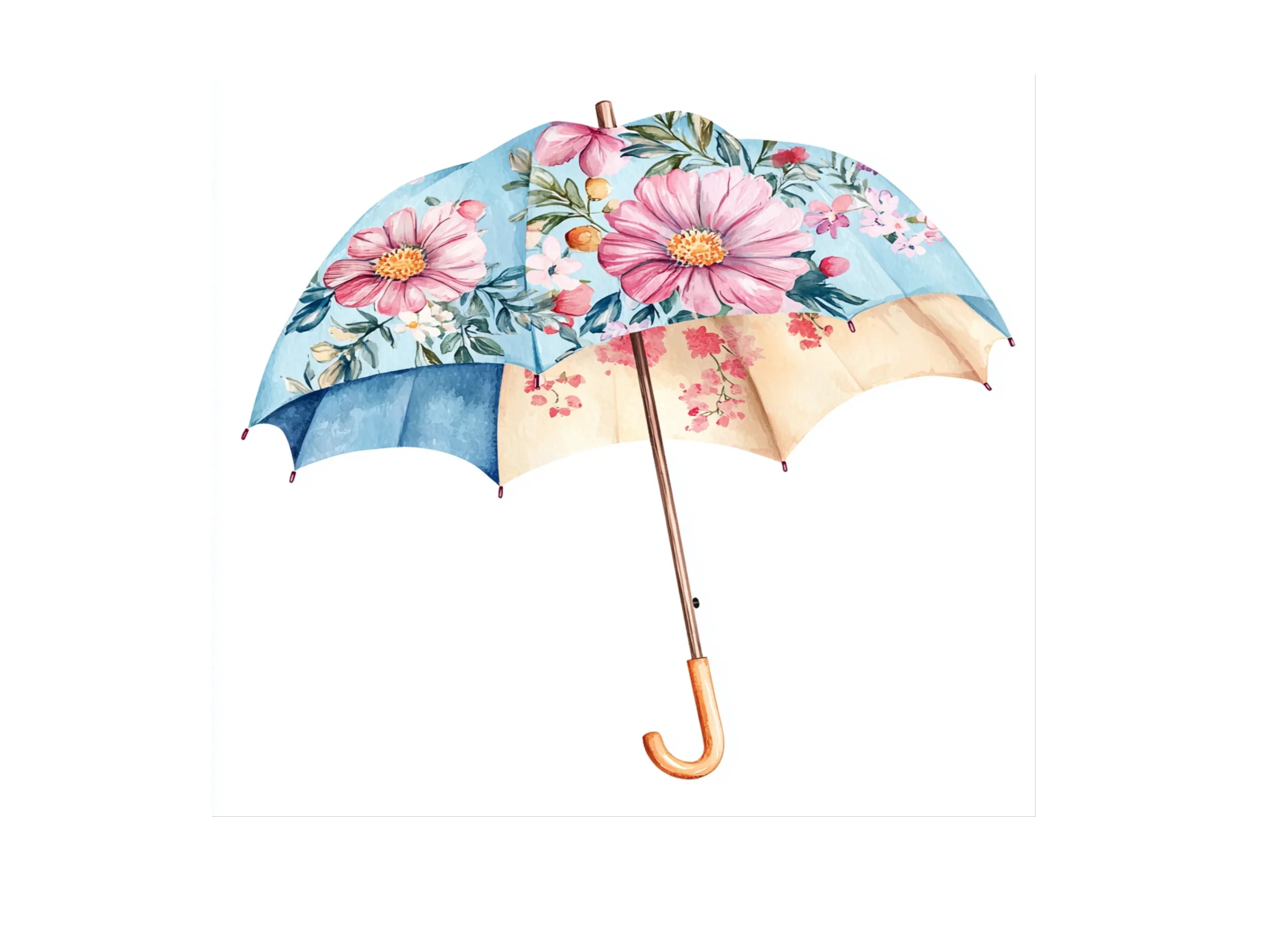 Floral Umbrellas Clipart Bundle