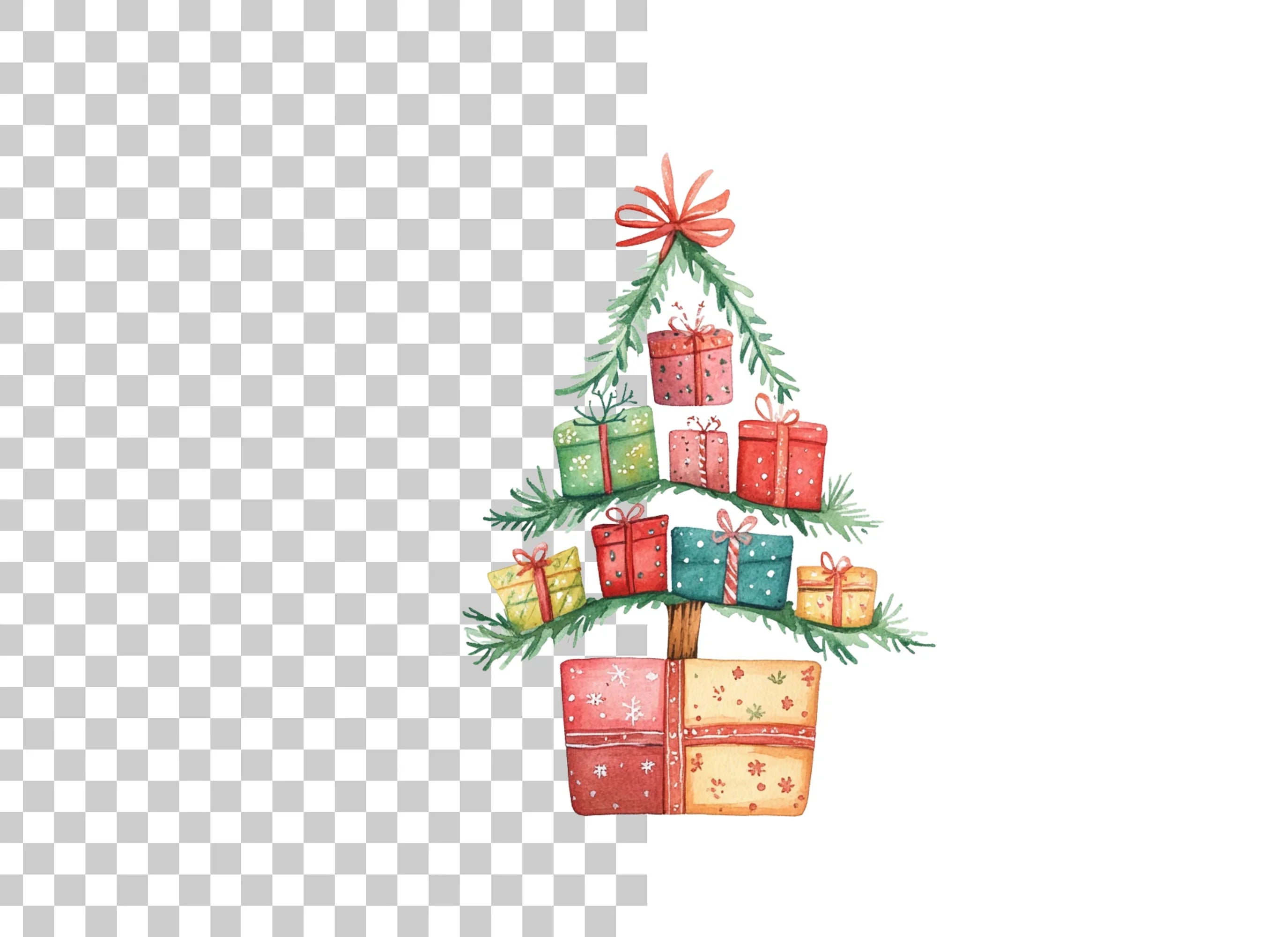 Christmas Tree Gift Clipart Bundle
