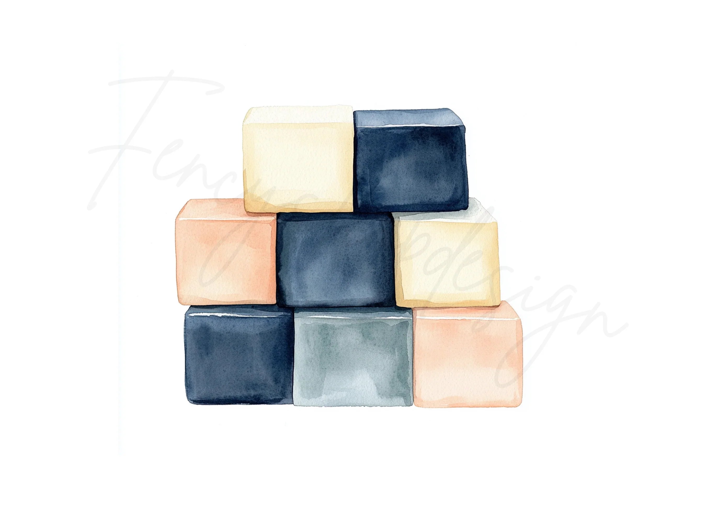 Stacked Blocks Clipart Bundle