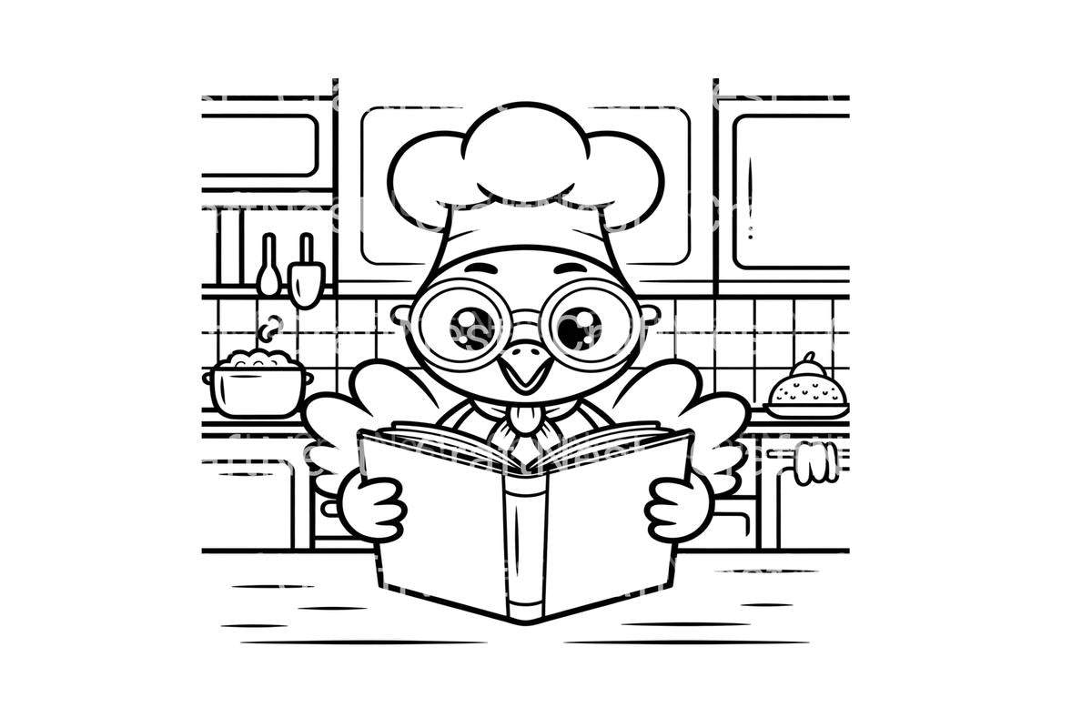 Chef Turkey Cooking Coloring Books