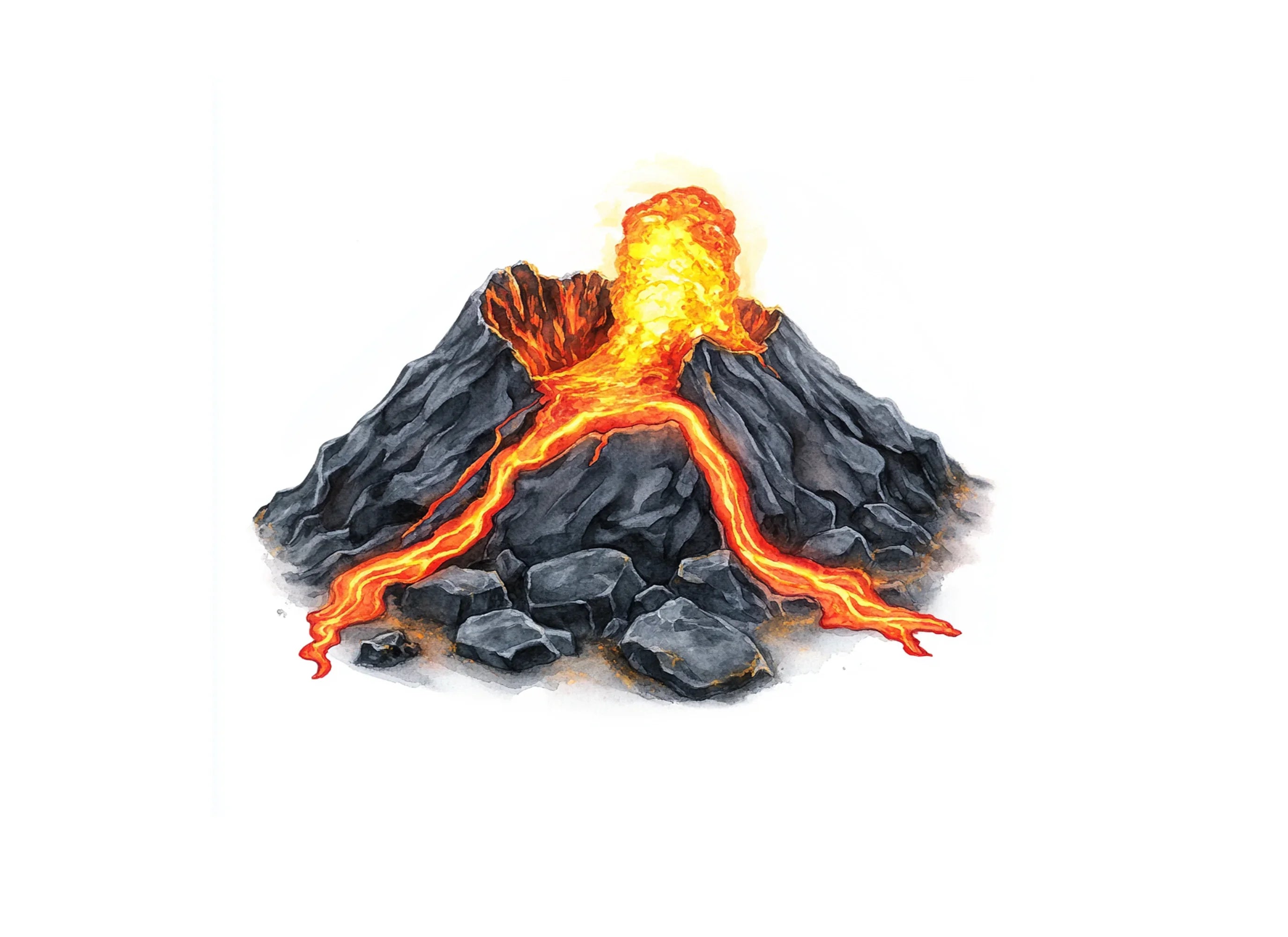 Lava Flow Volcano Clipart Bundle