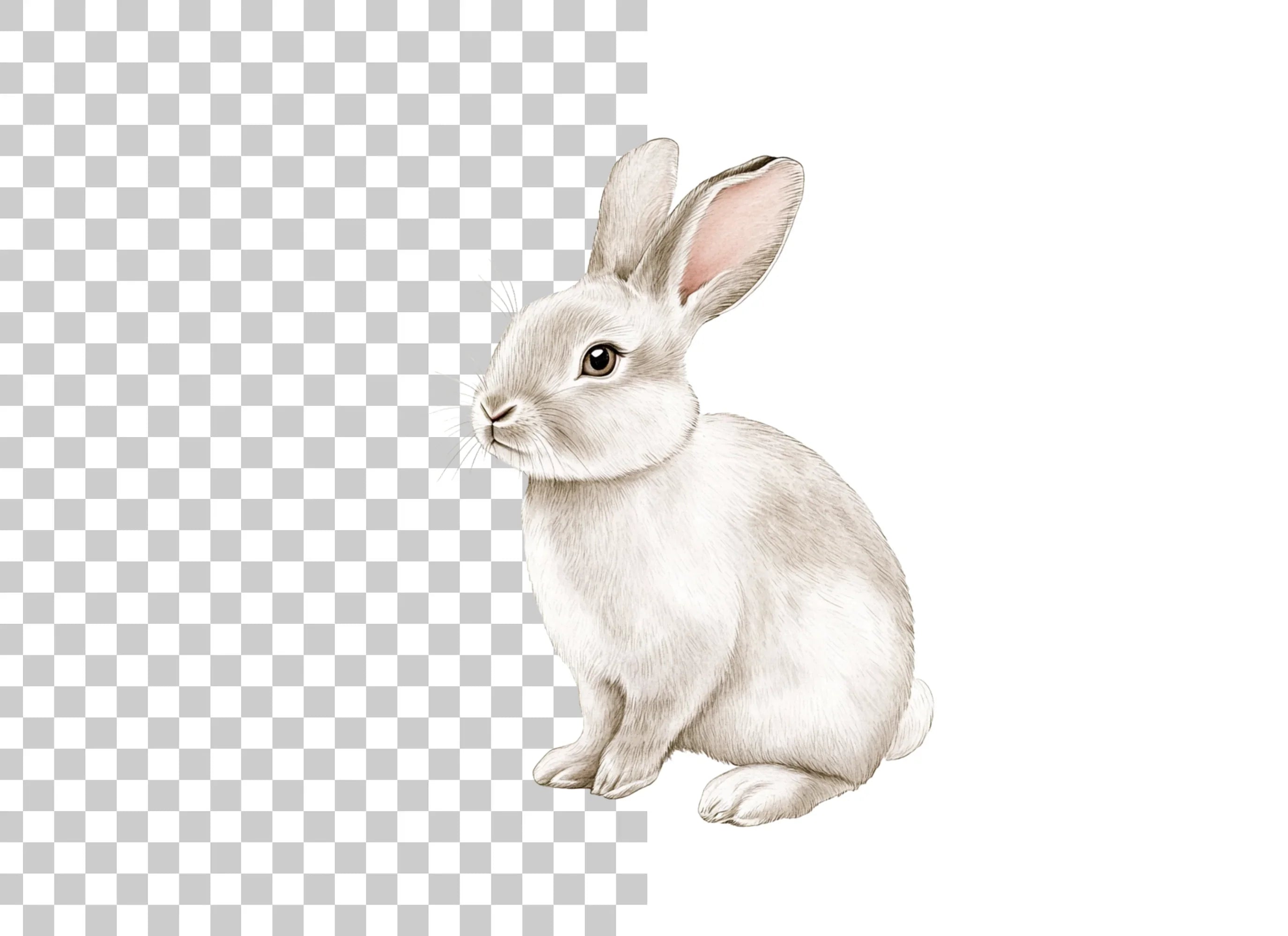 Cute White Bunny Rabbit Clipart Bundle