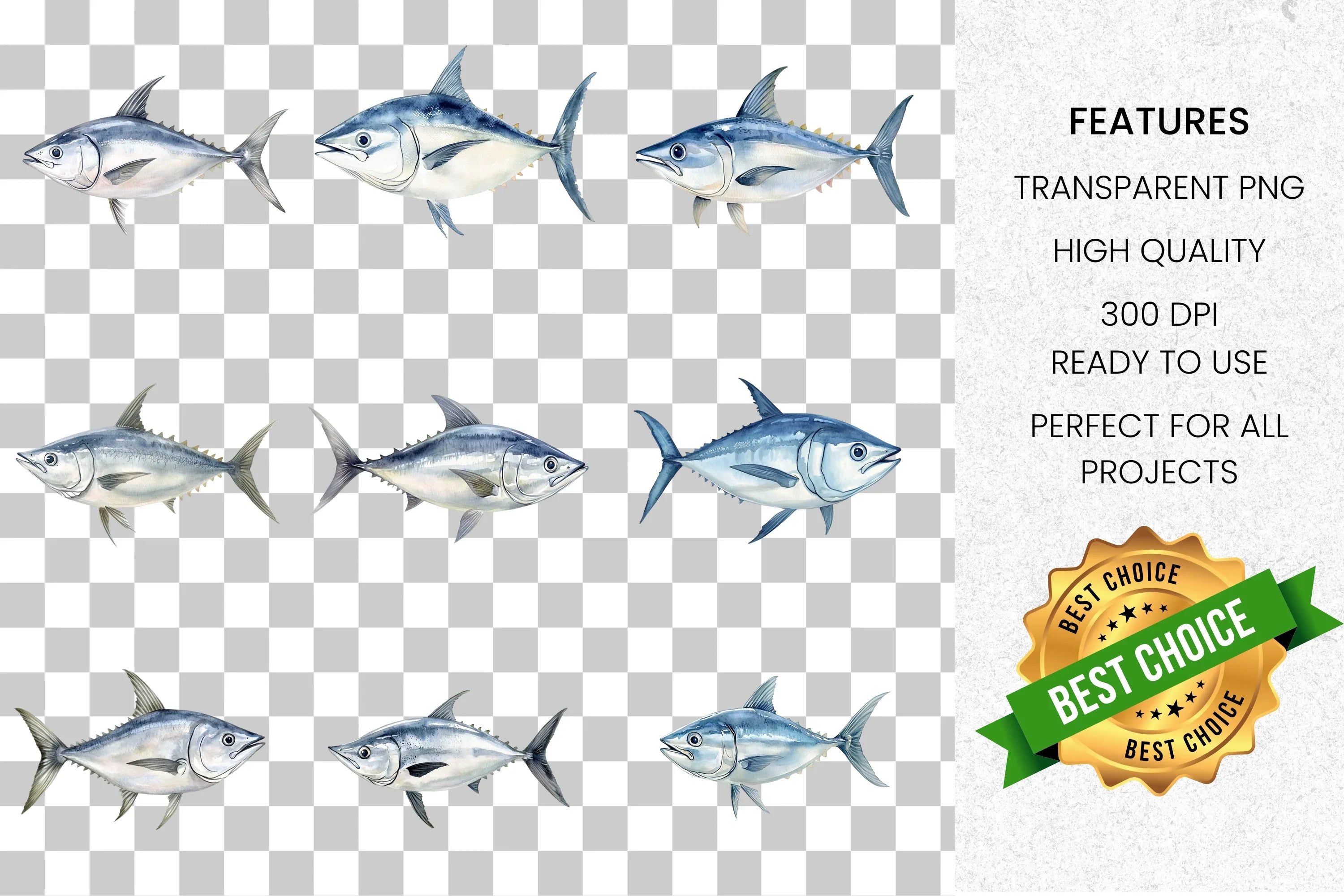 Tuna Fish Clipart Bundle