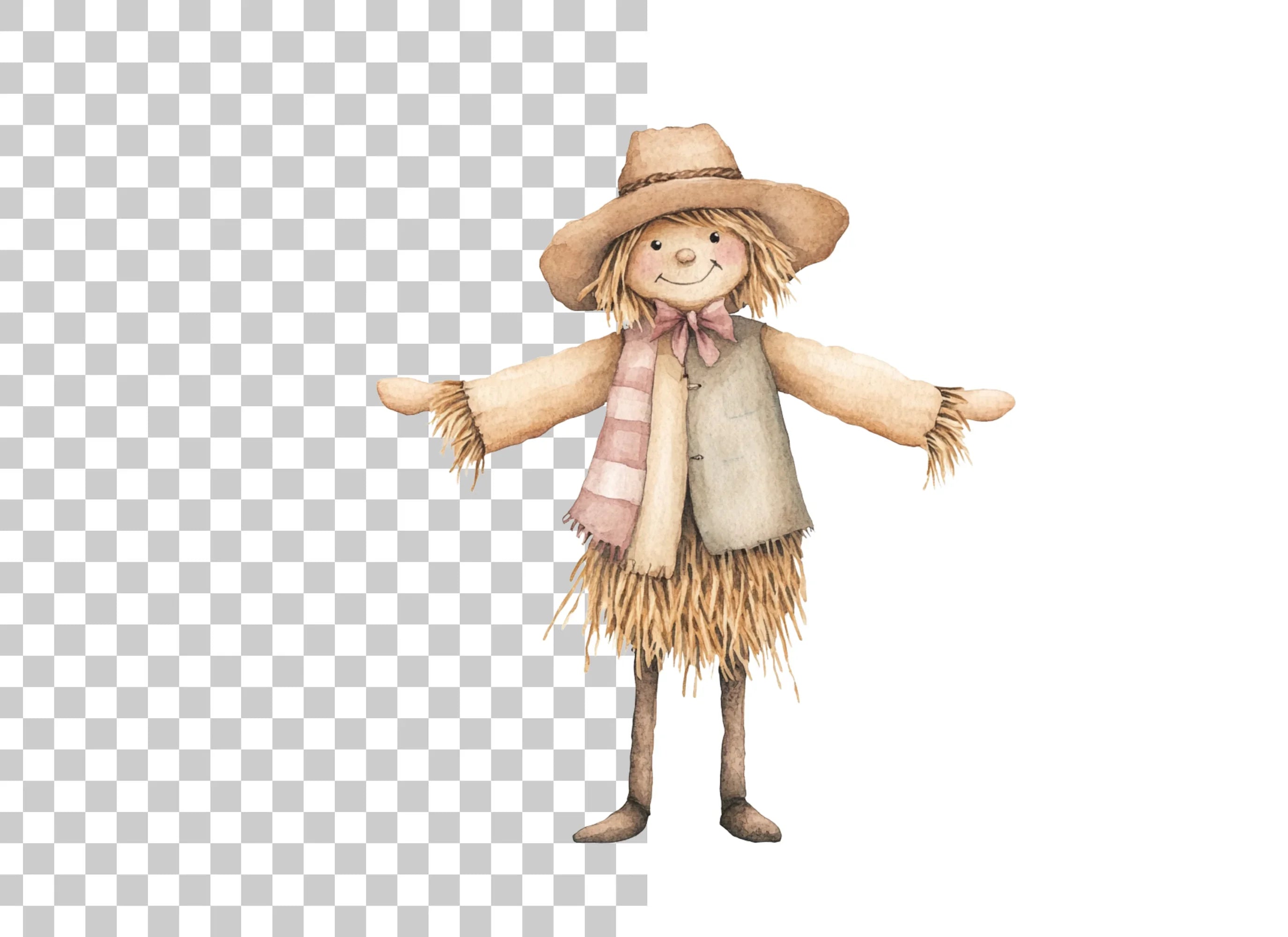 Cute Scarecrow Clipart Bundle