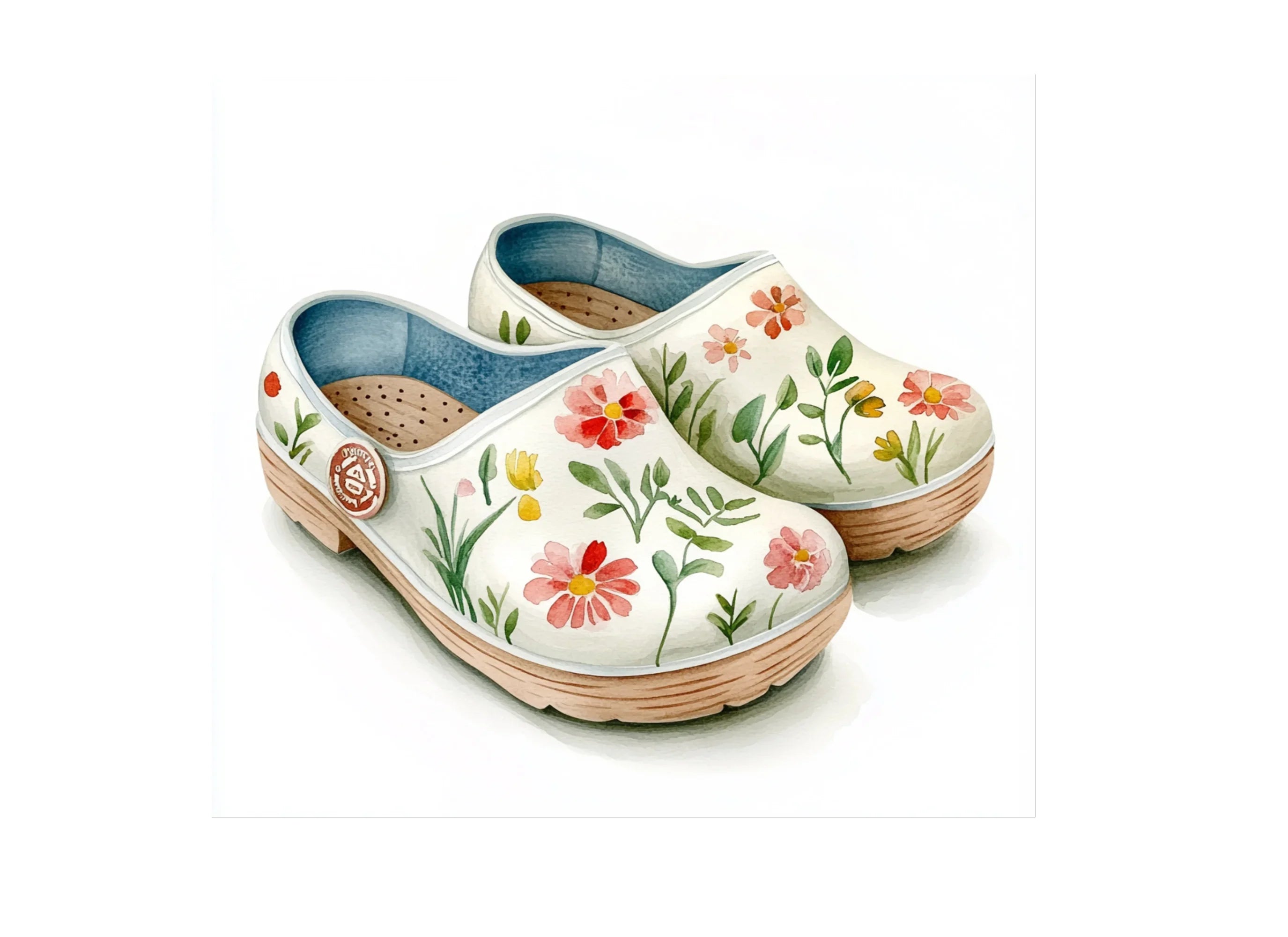 Floral Garden Clogs Clipart Bundle