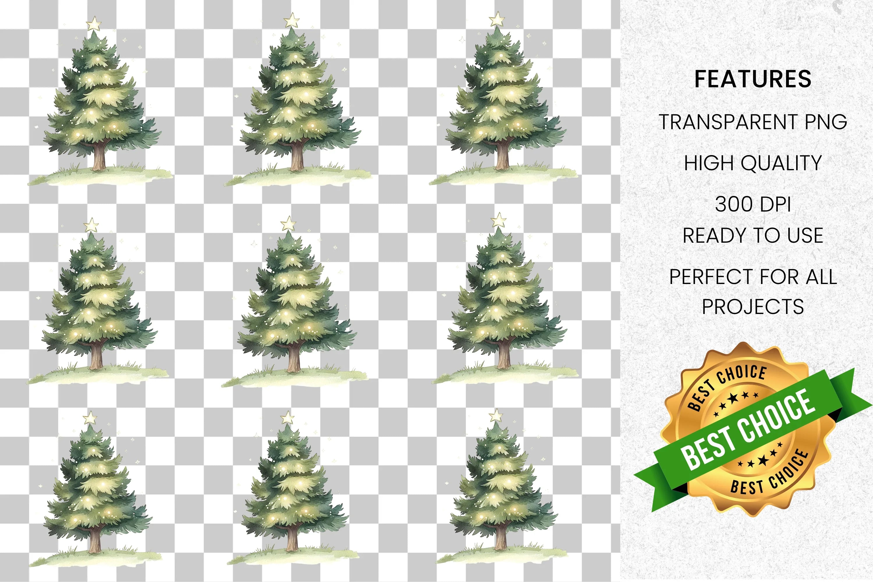 Christmas Tree Clipart Bundle