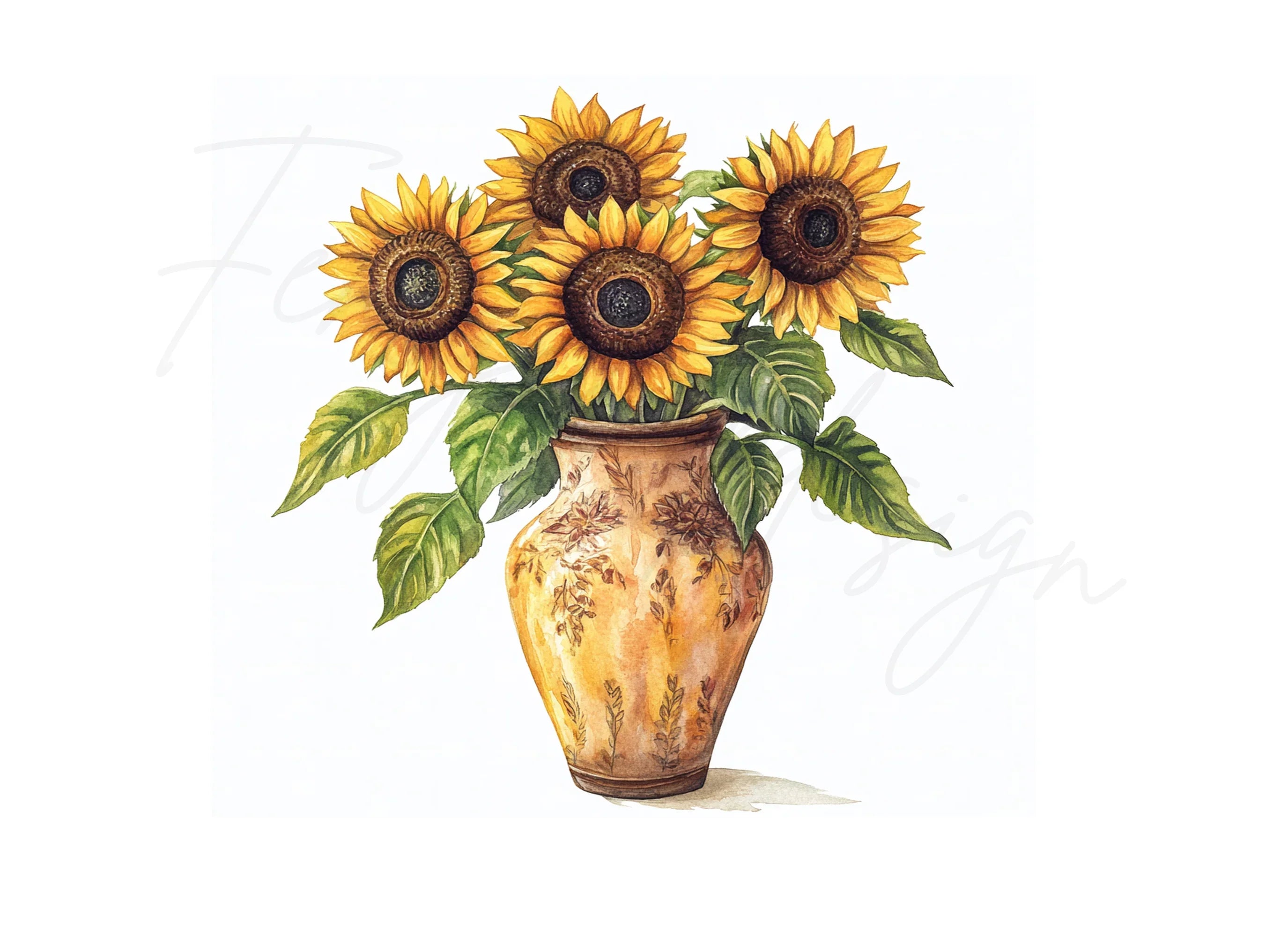 Rustic Sunflower Arrangements Clipart Bundle
