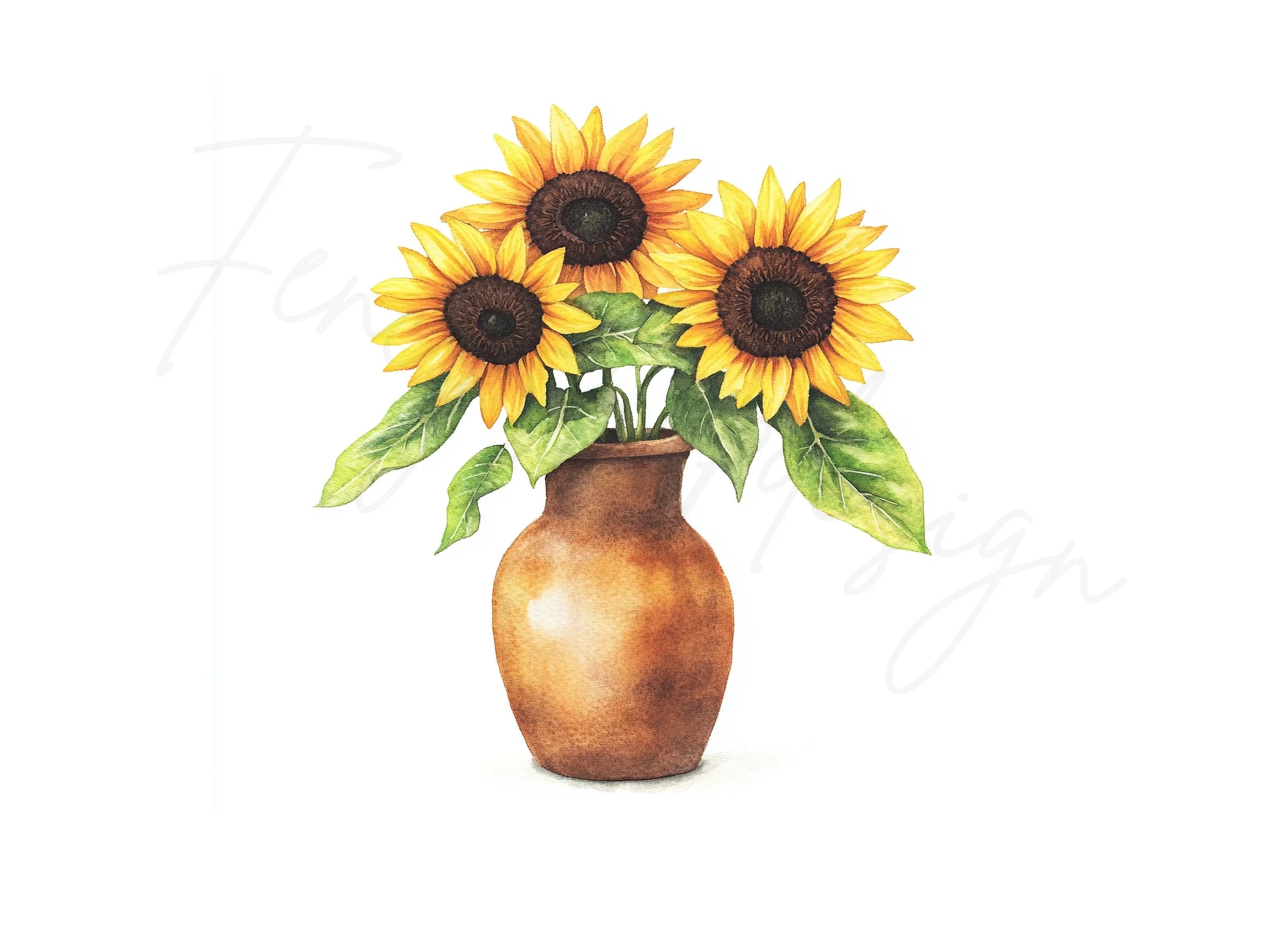 Sunflower Vase Clipart Bundle