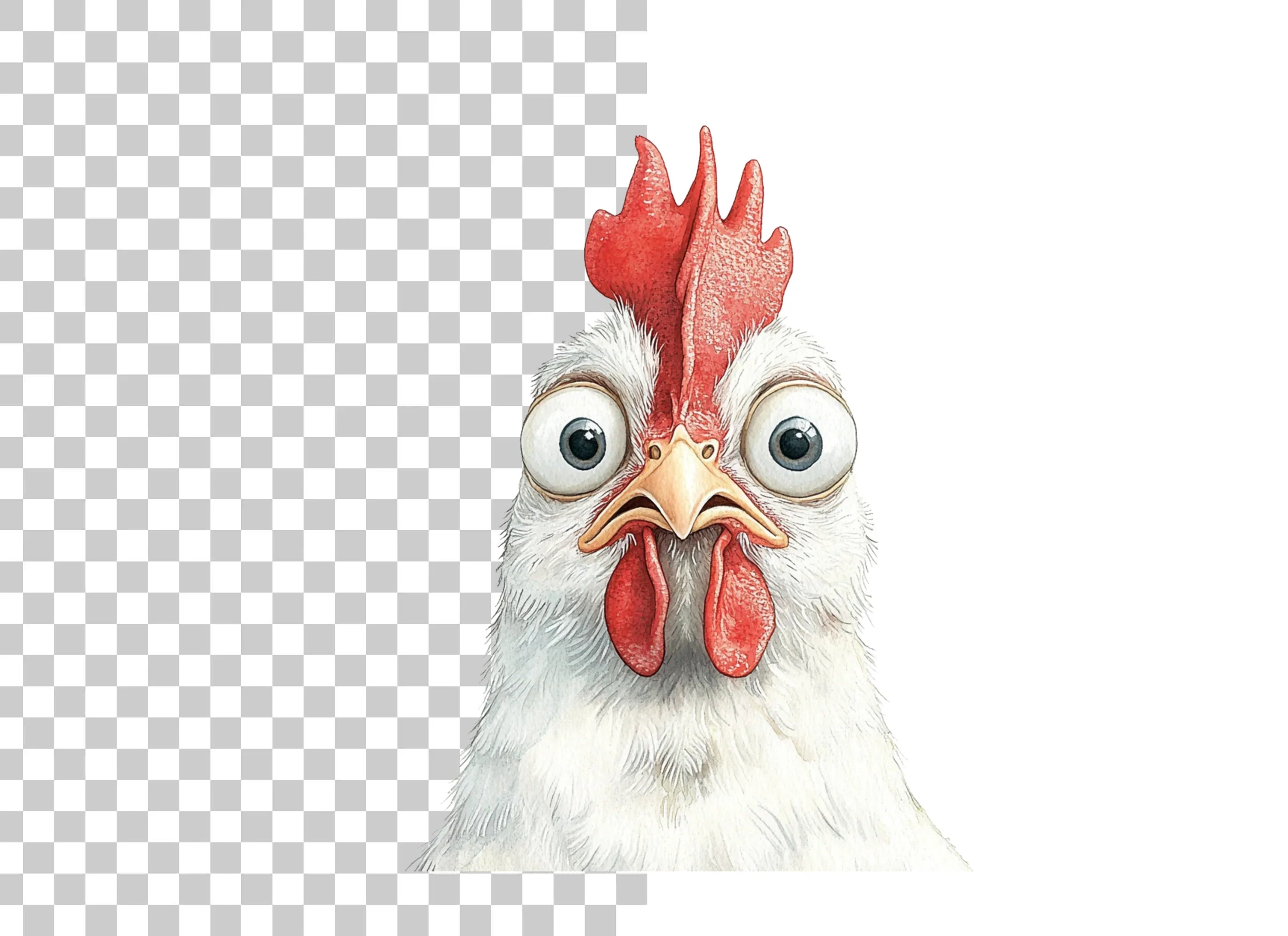 Funny Chicken Faces Clipart Bundle