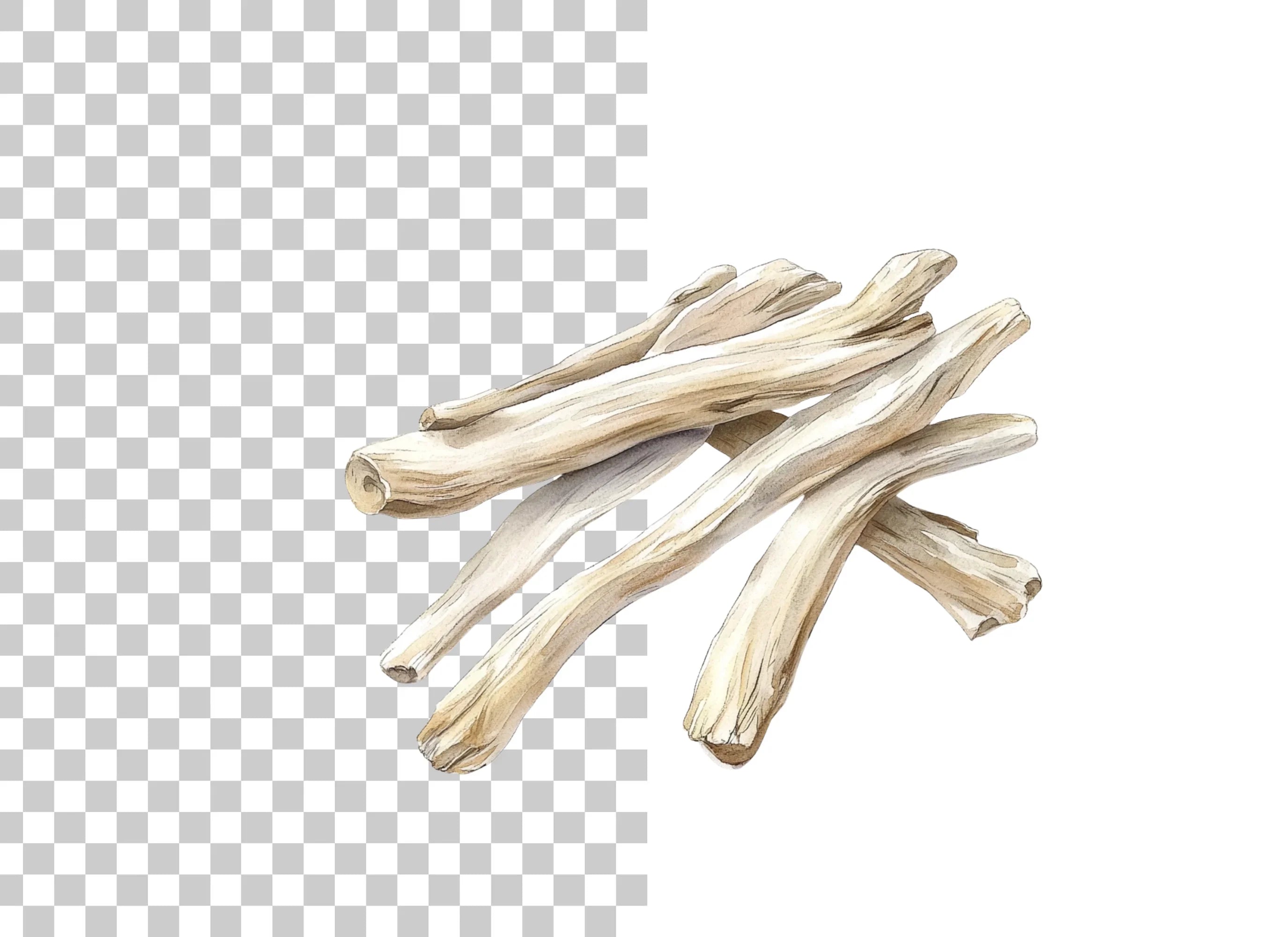 Natural Driftwood Stack Clipart Bundle