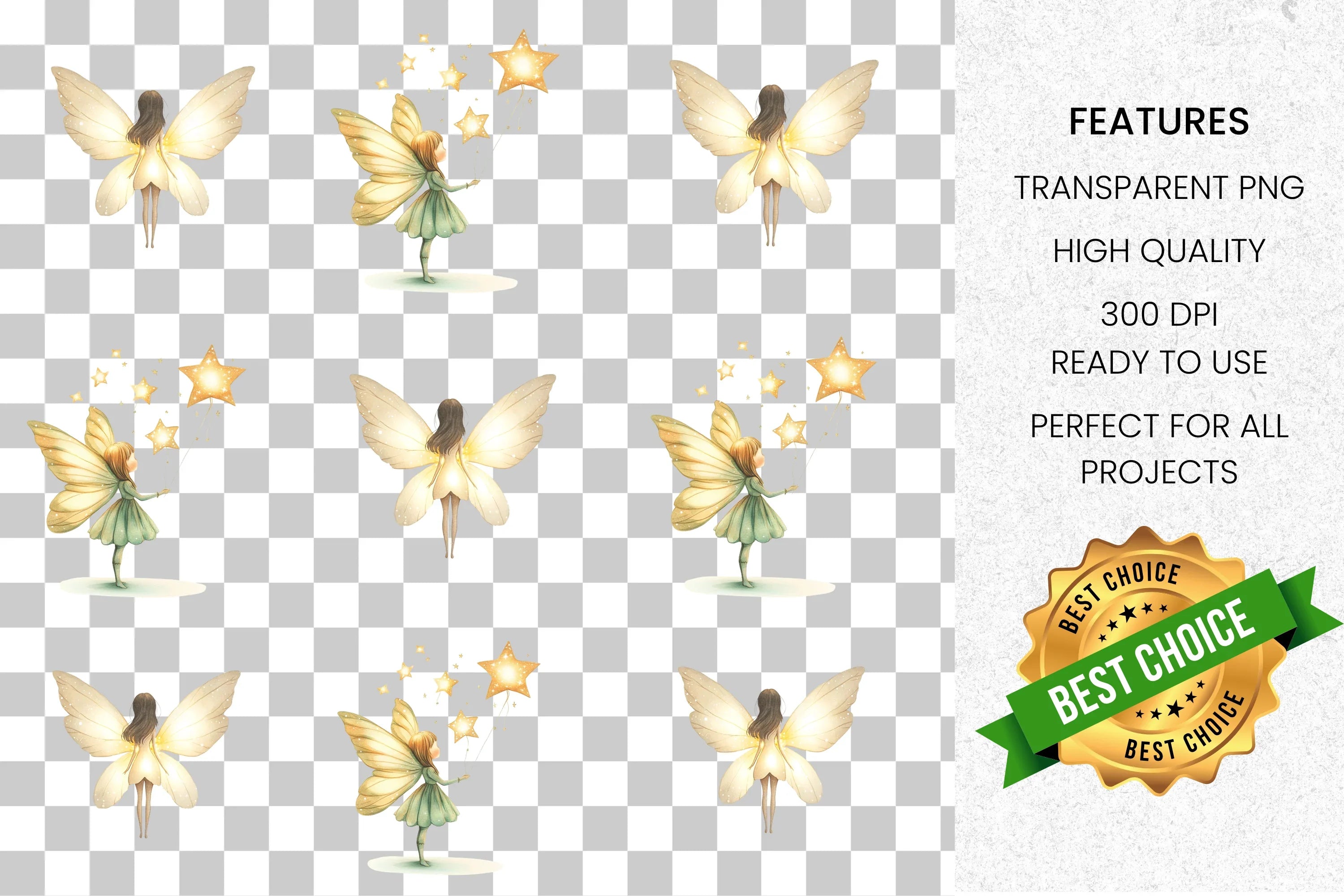 Whimsical Fairy Clipart Bundle