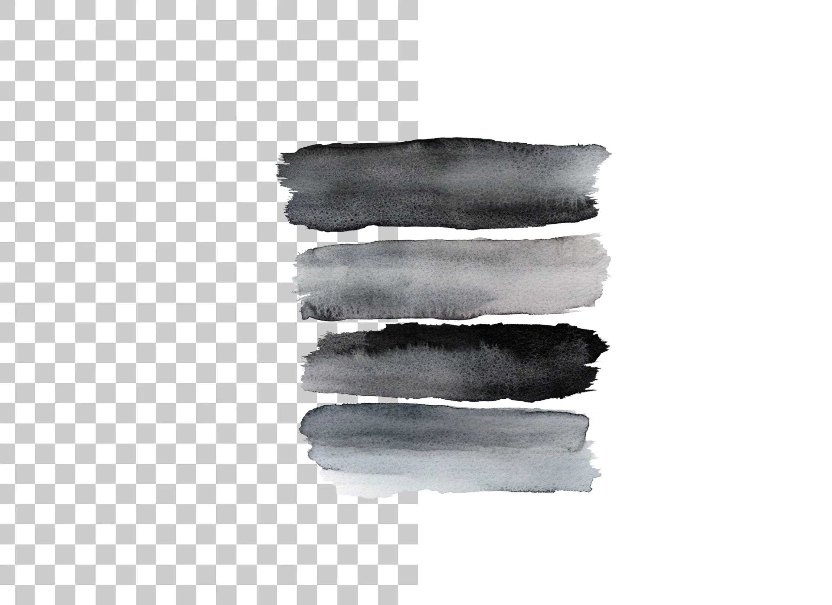 Monochrome Brush Strokes Clipart Bundle