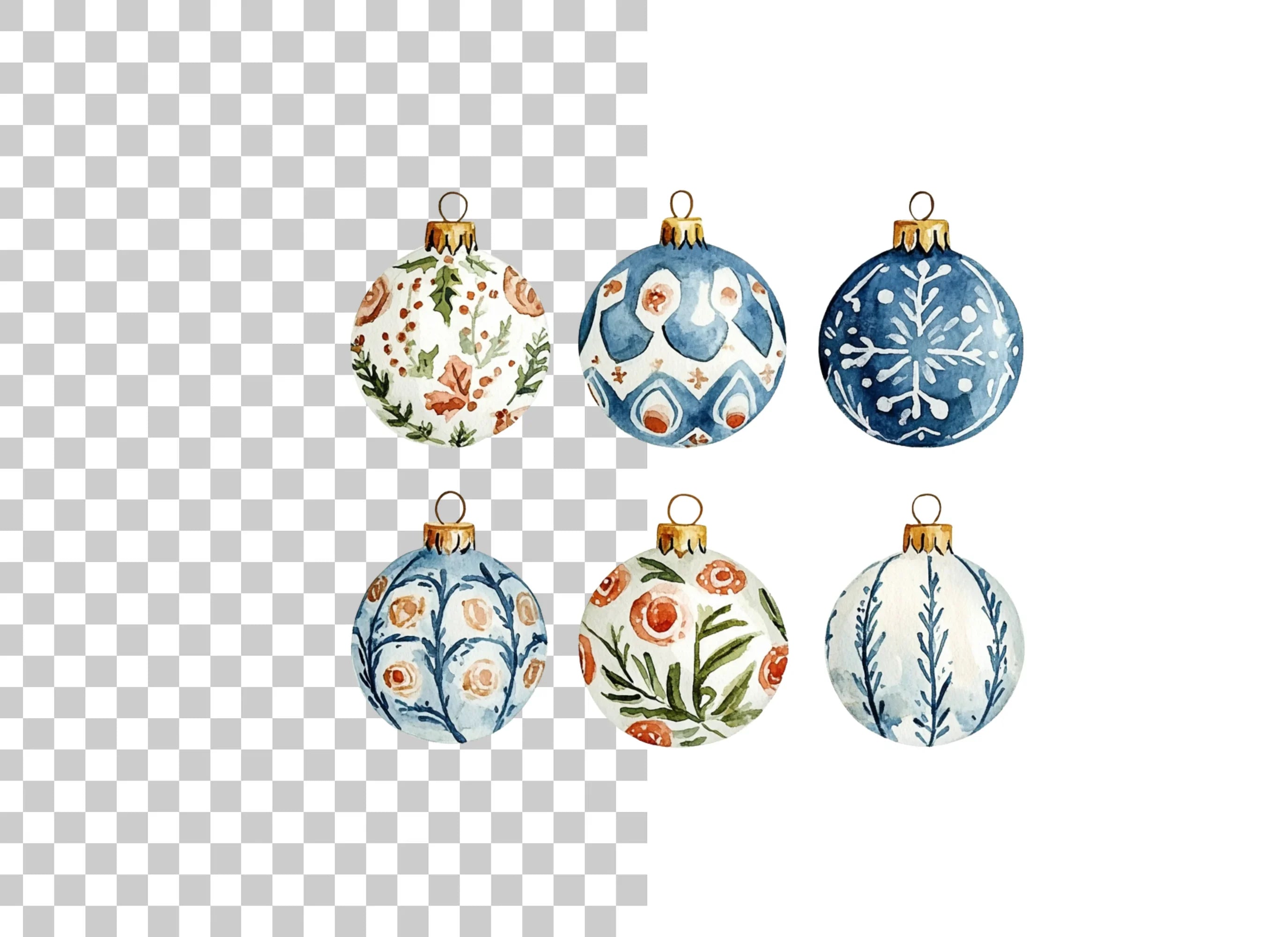 Christmas Ornaments Clipart Bundle