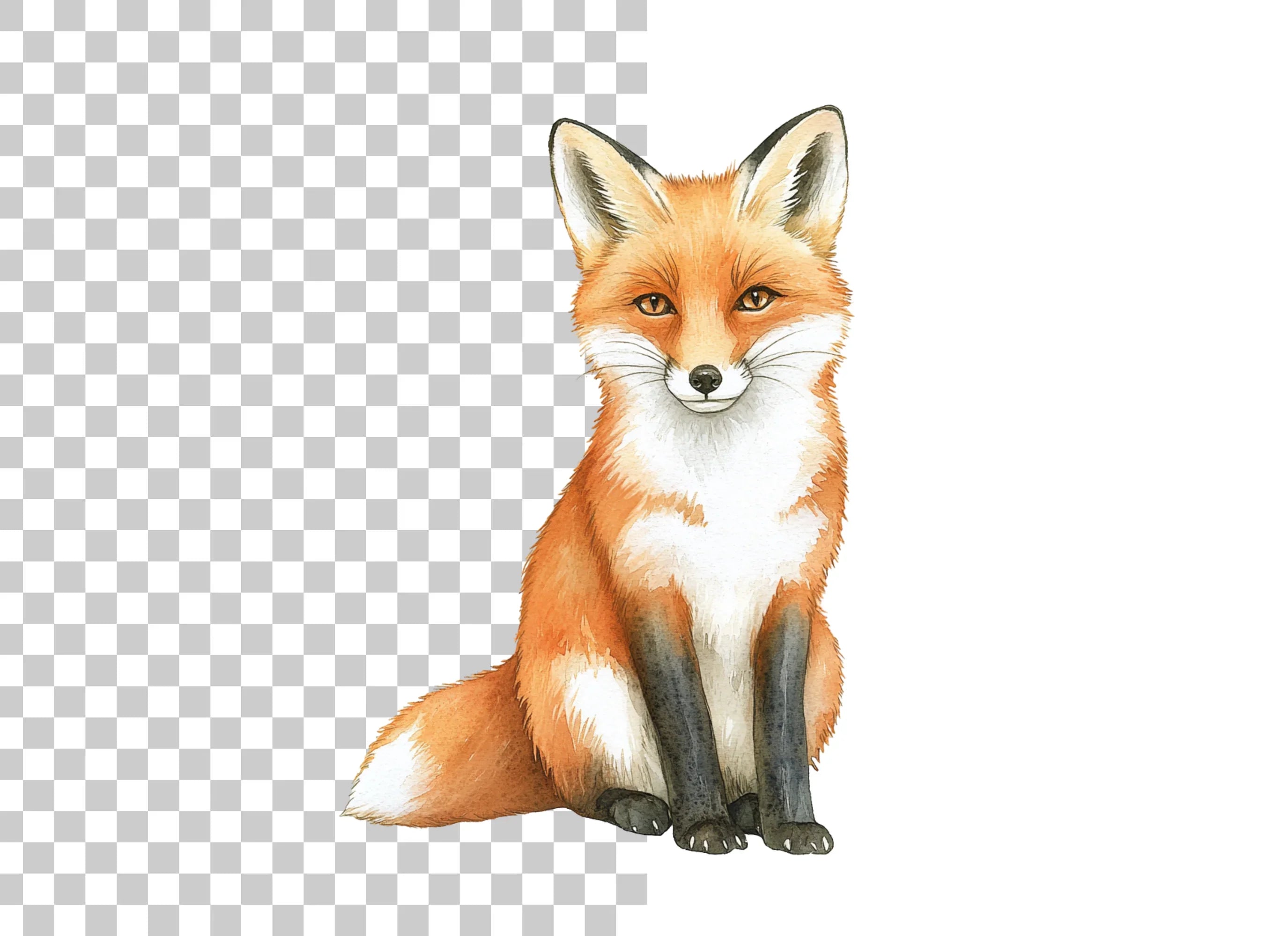 Cute Red Fox Clipart Bundle