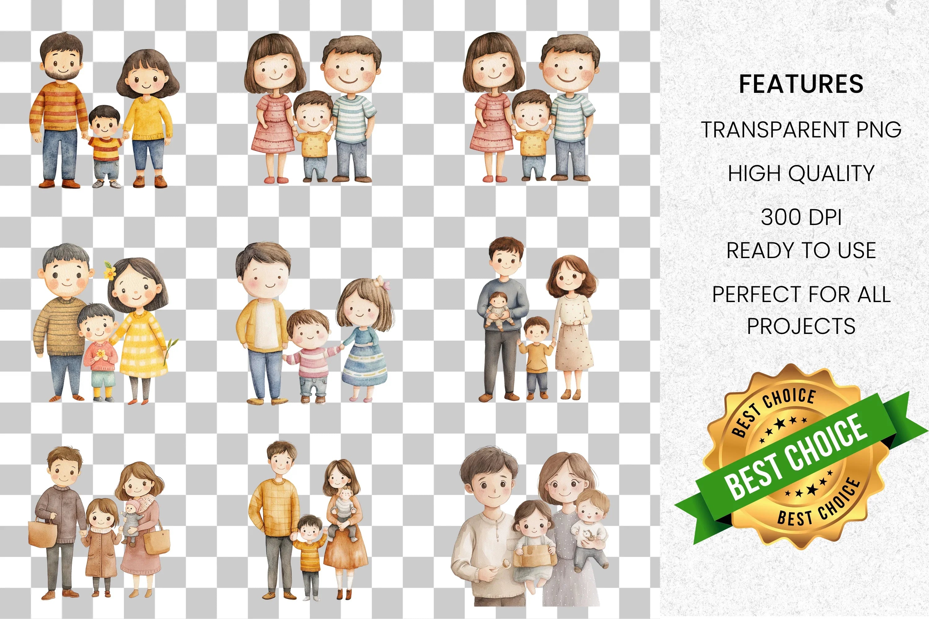 Sweet Family Clipart Bundle