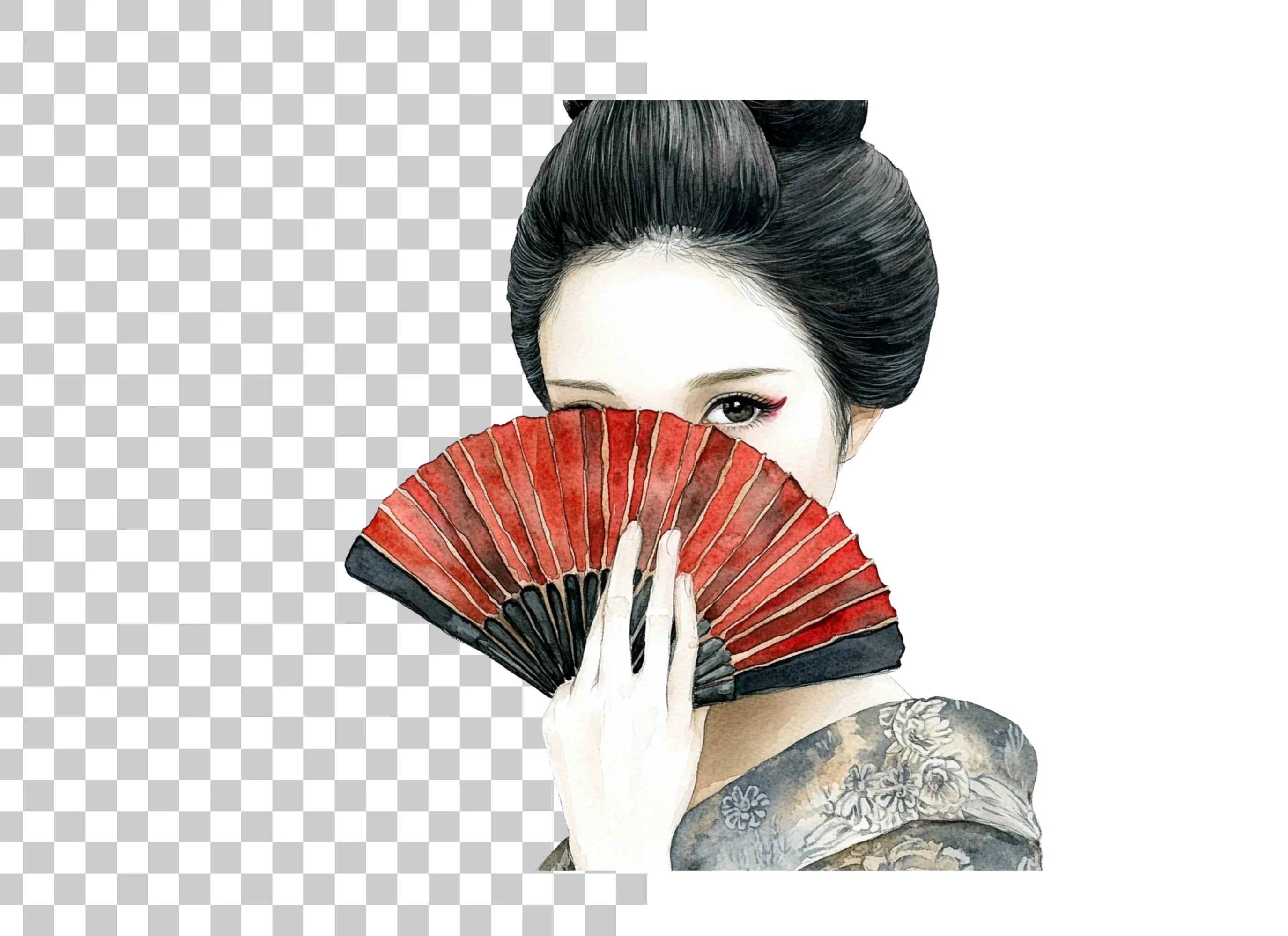 Japanese Geisha Clipart Bundle