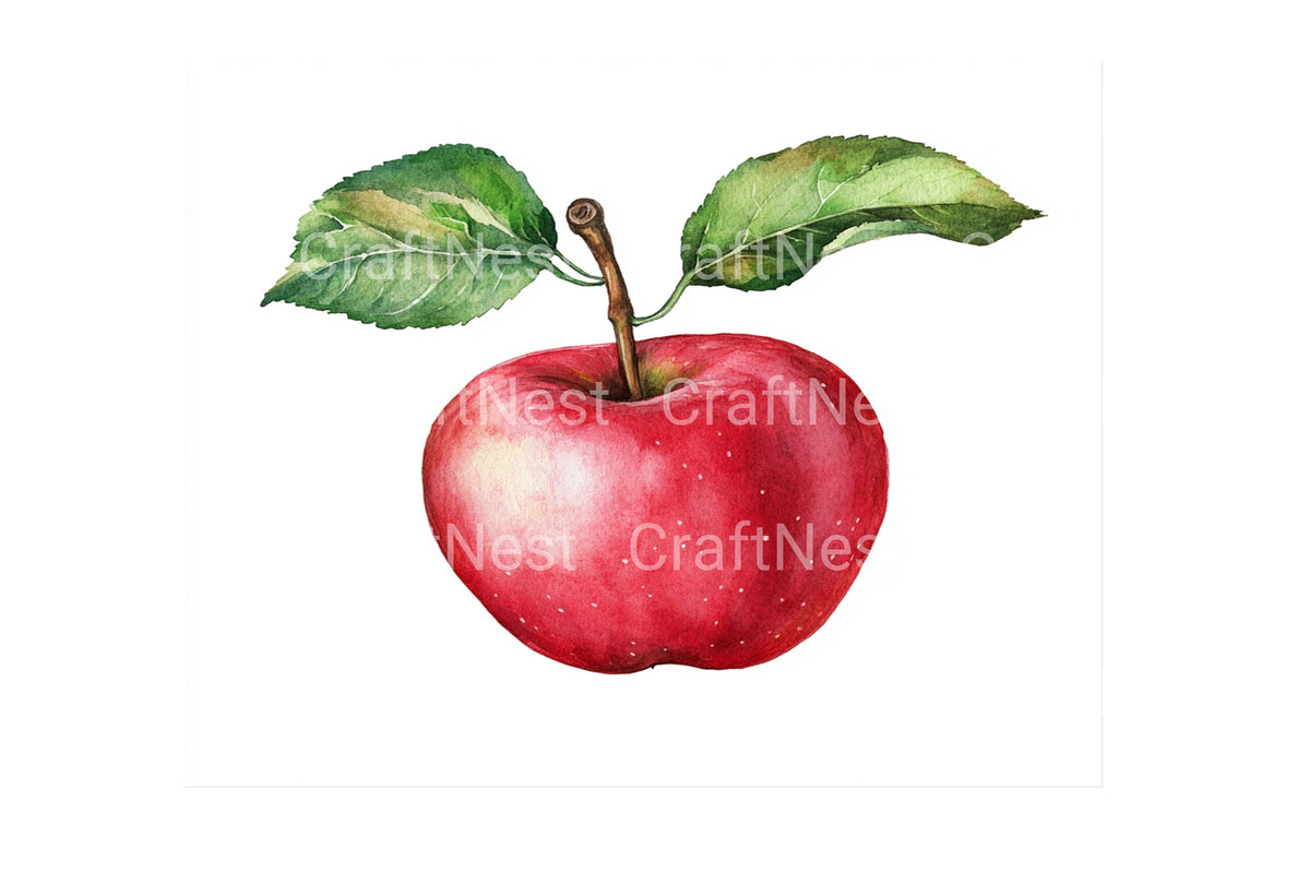 Red Apple Fruit Clipart Bundle
