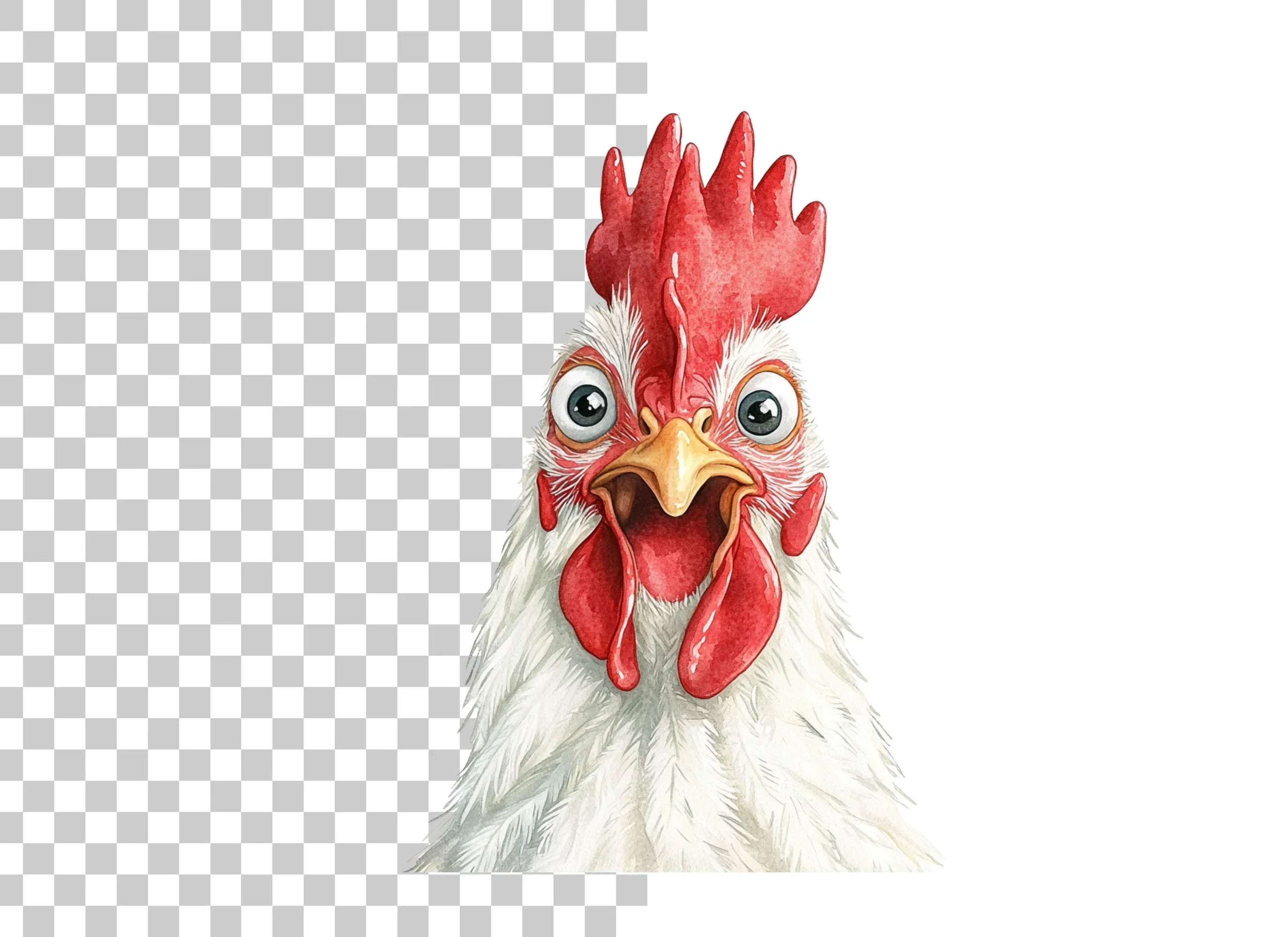Funny Chicken Faces Clipart Bundle