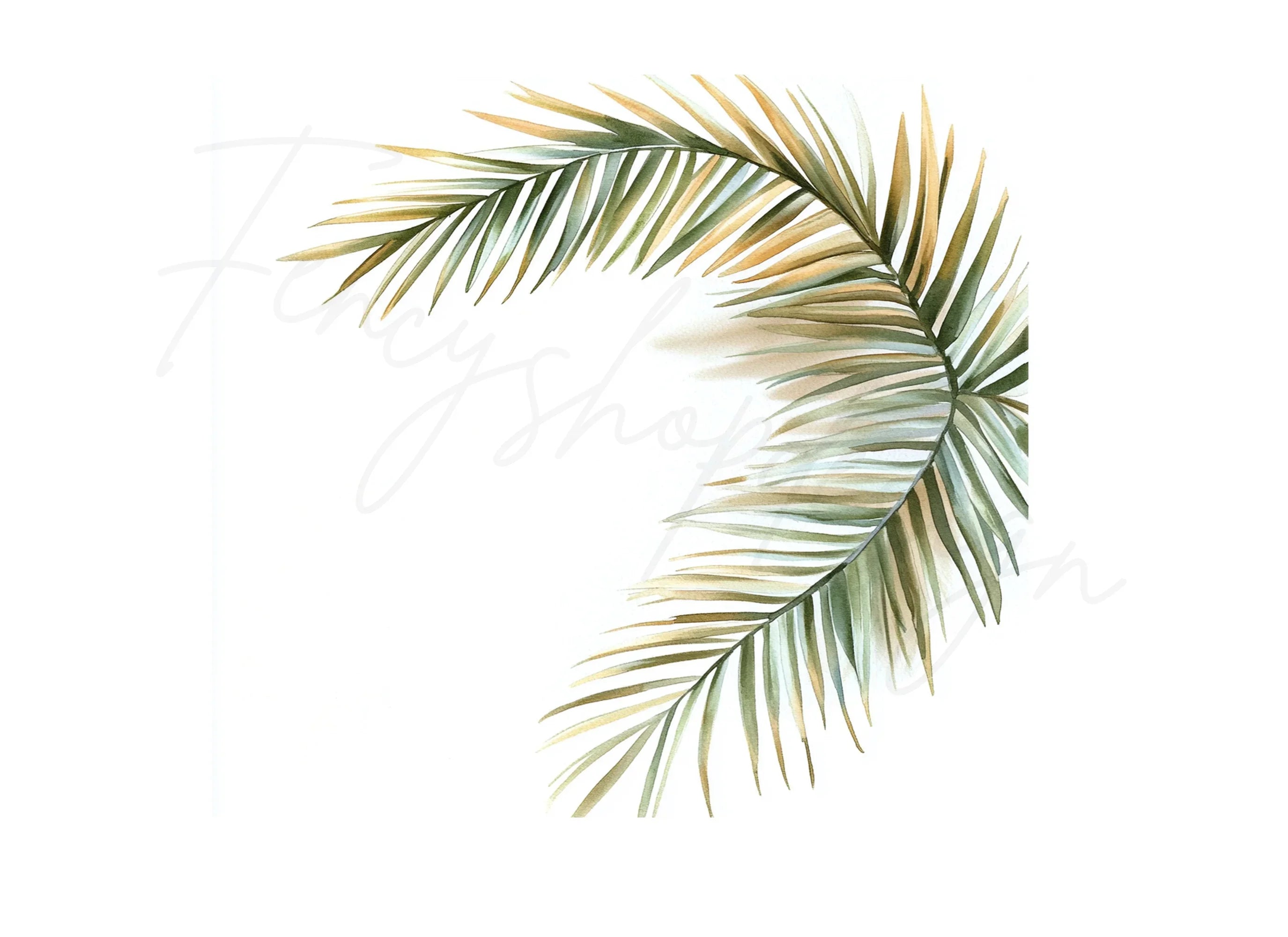 Tropical Palm Leaves Clipart Bundle