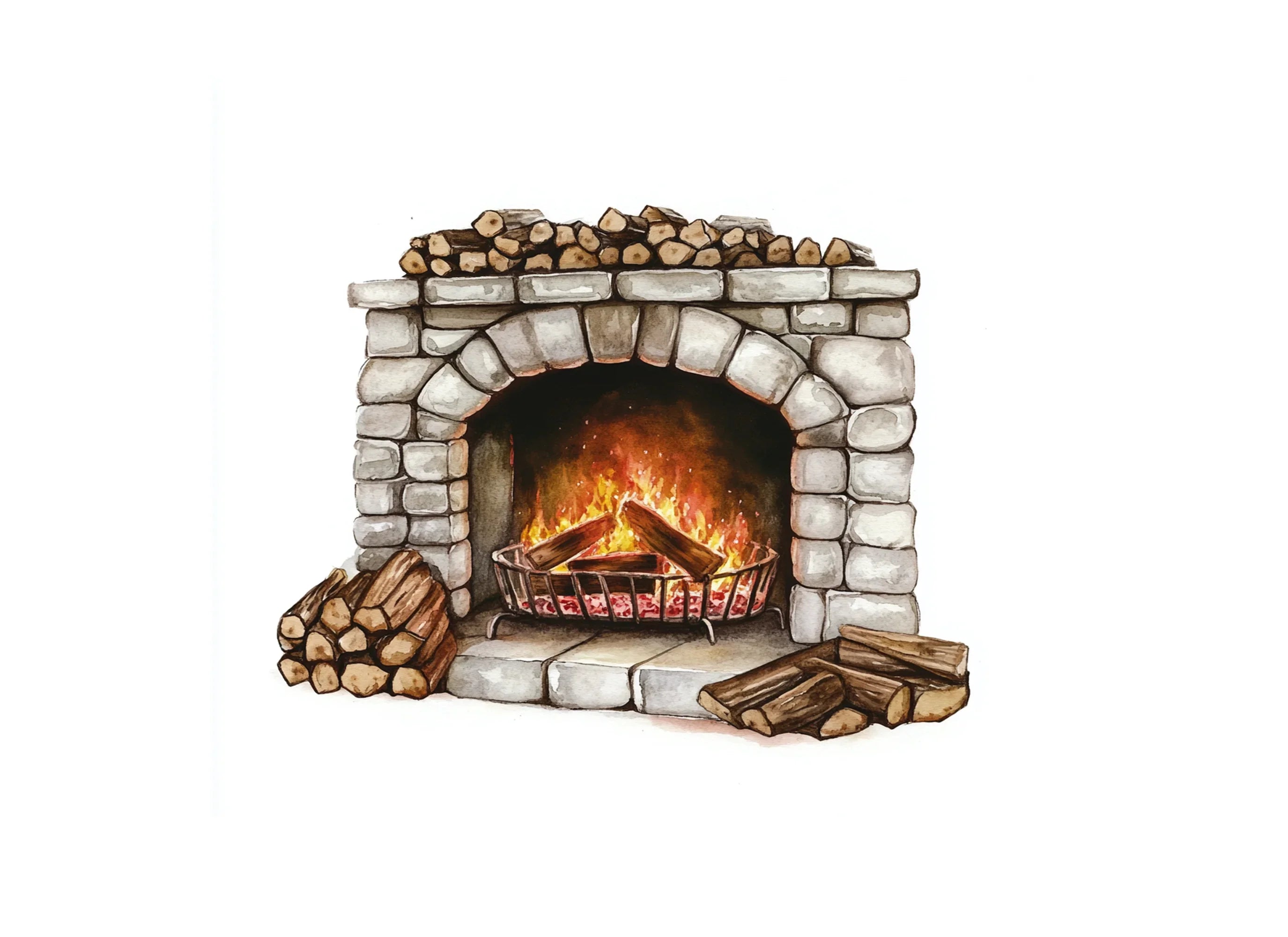 Cozy Fireplace Clipart Bundle