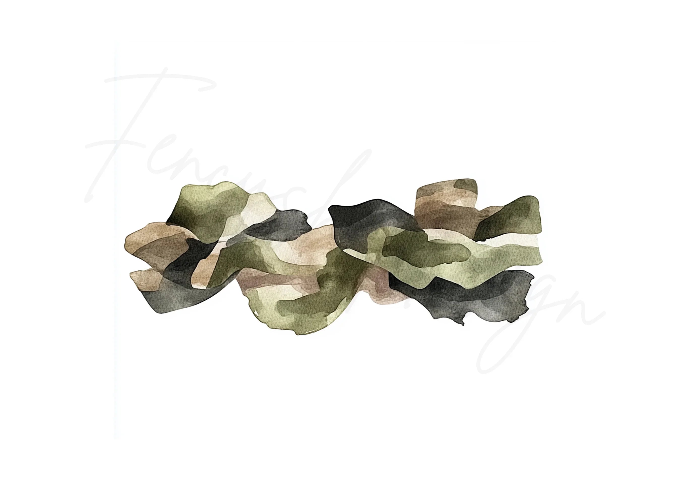 Camouflage Rocks Clipart Bundle