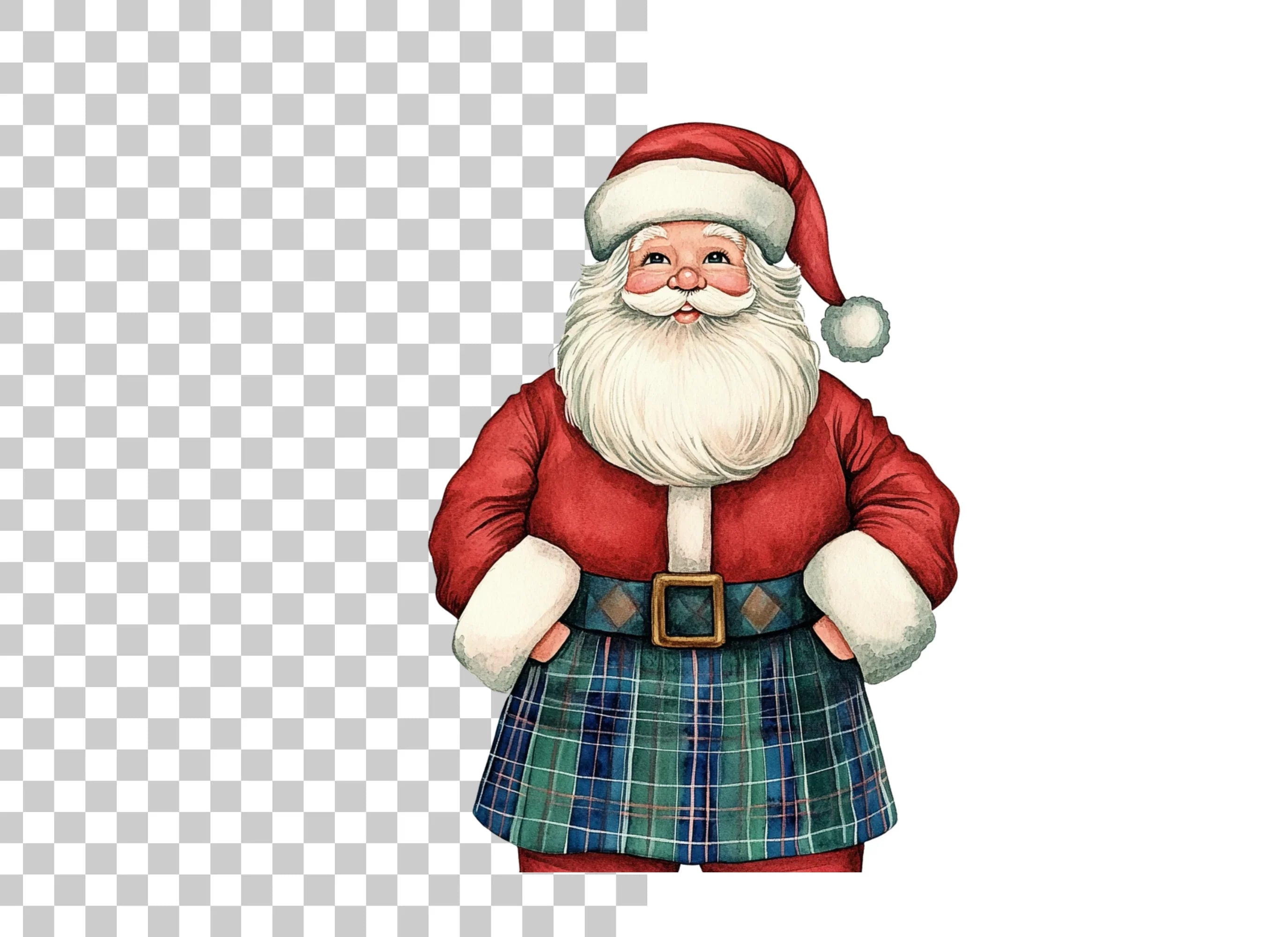 Scottish Santa Claus Clipart Bundle