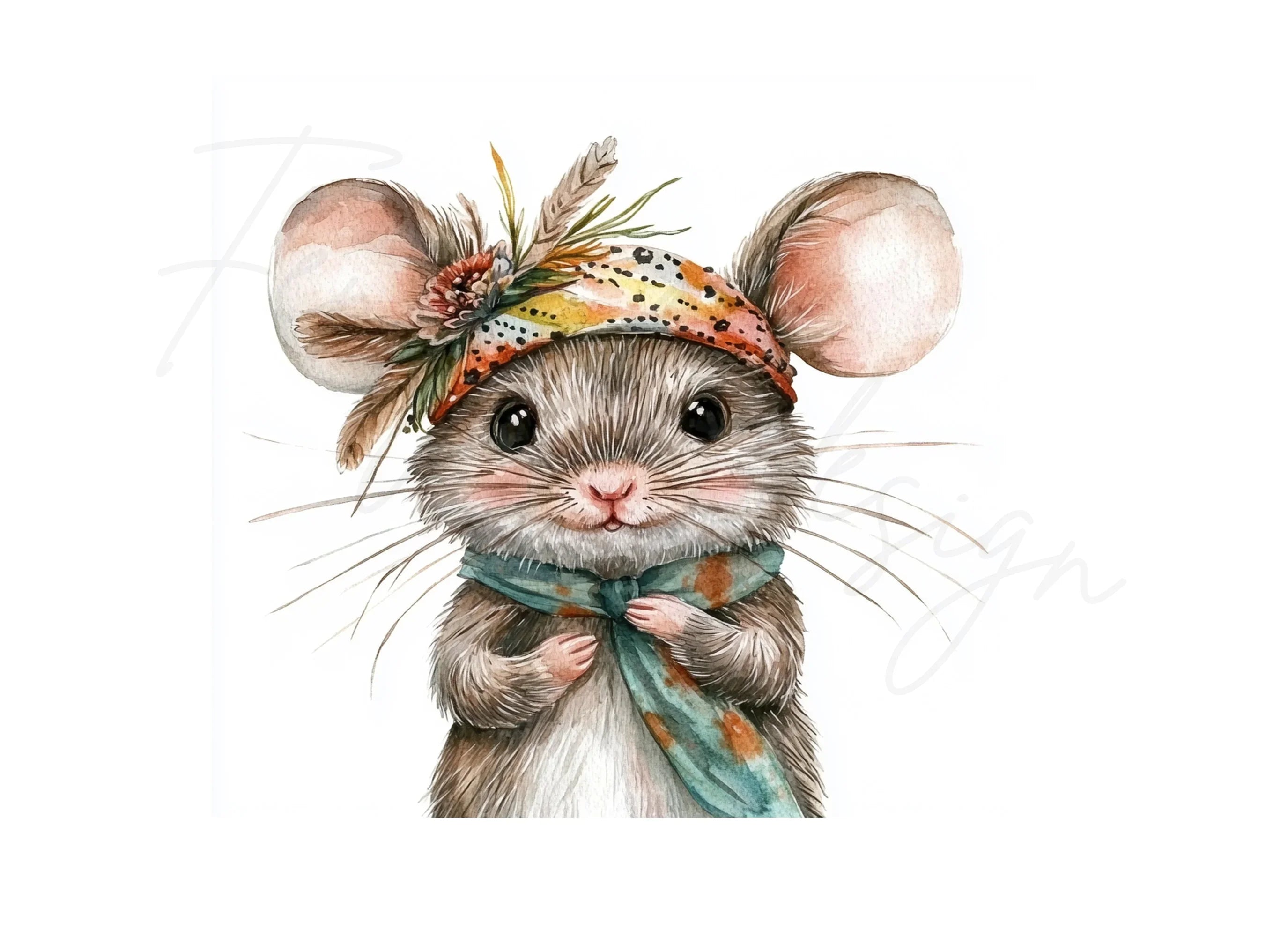 Boho Mouse Clipart Bundle