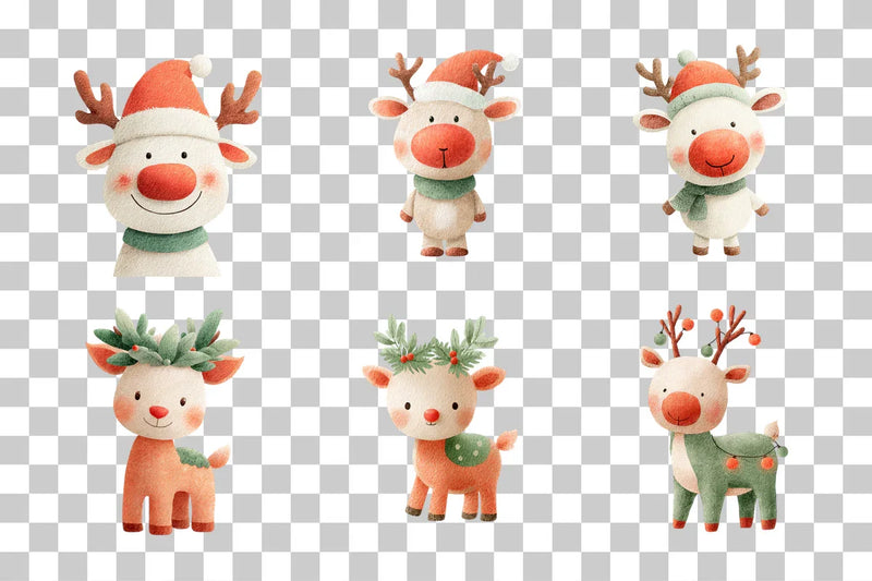 Cute Reindeer Clipart Bundle - CraftNest - Digital Crafting and Art