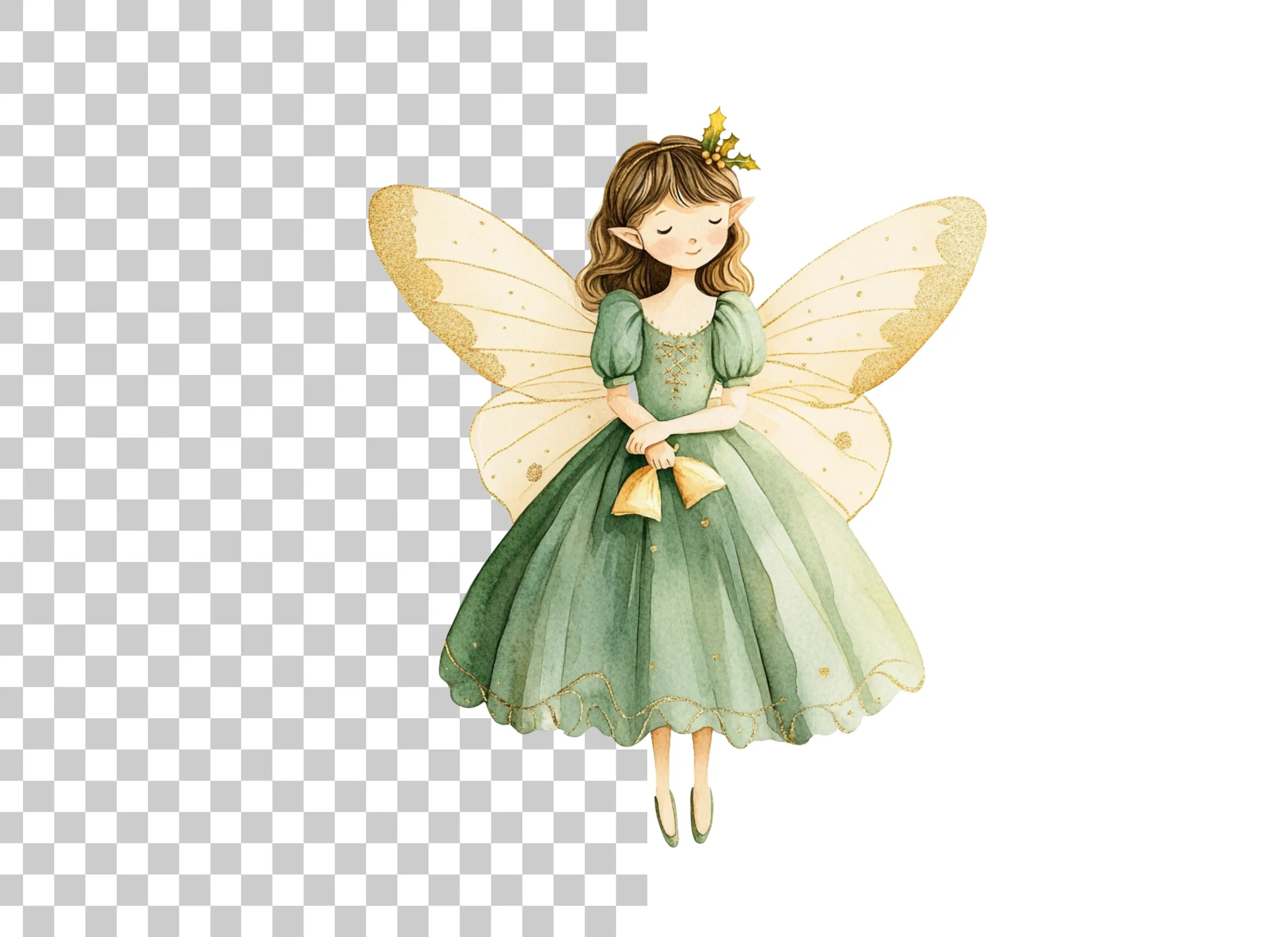 Enchanting Green Fairy Clipart Bundle