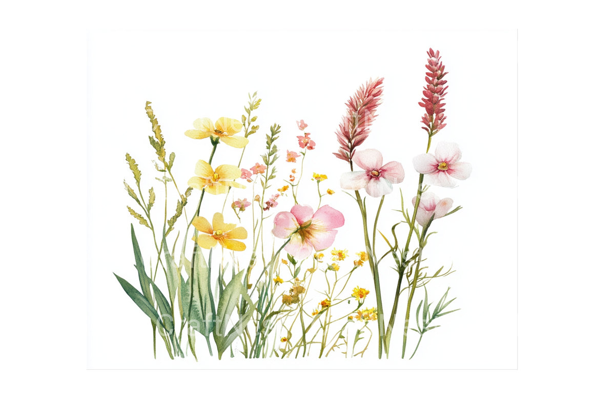 Wildflower Meadow Graphics Clipart Bundle