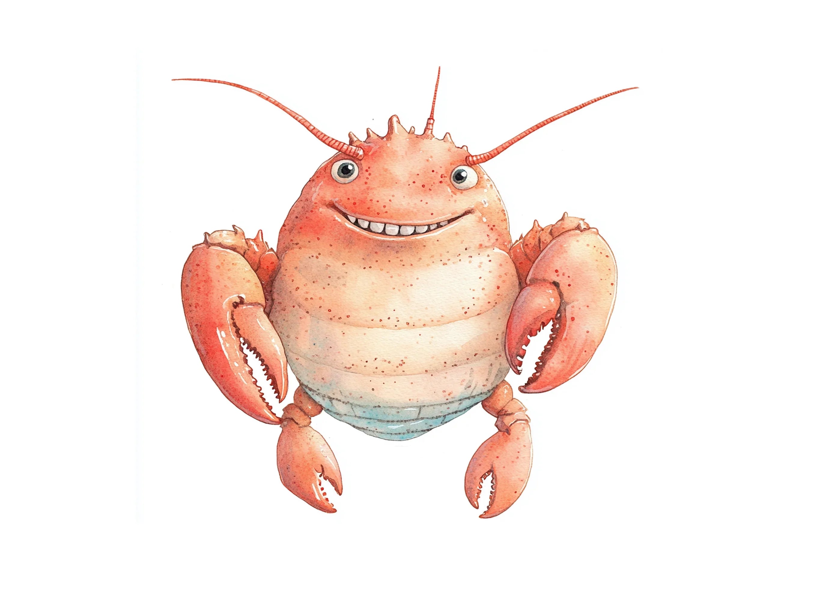 Happy Cartoon Lobster Clipart Bundle