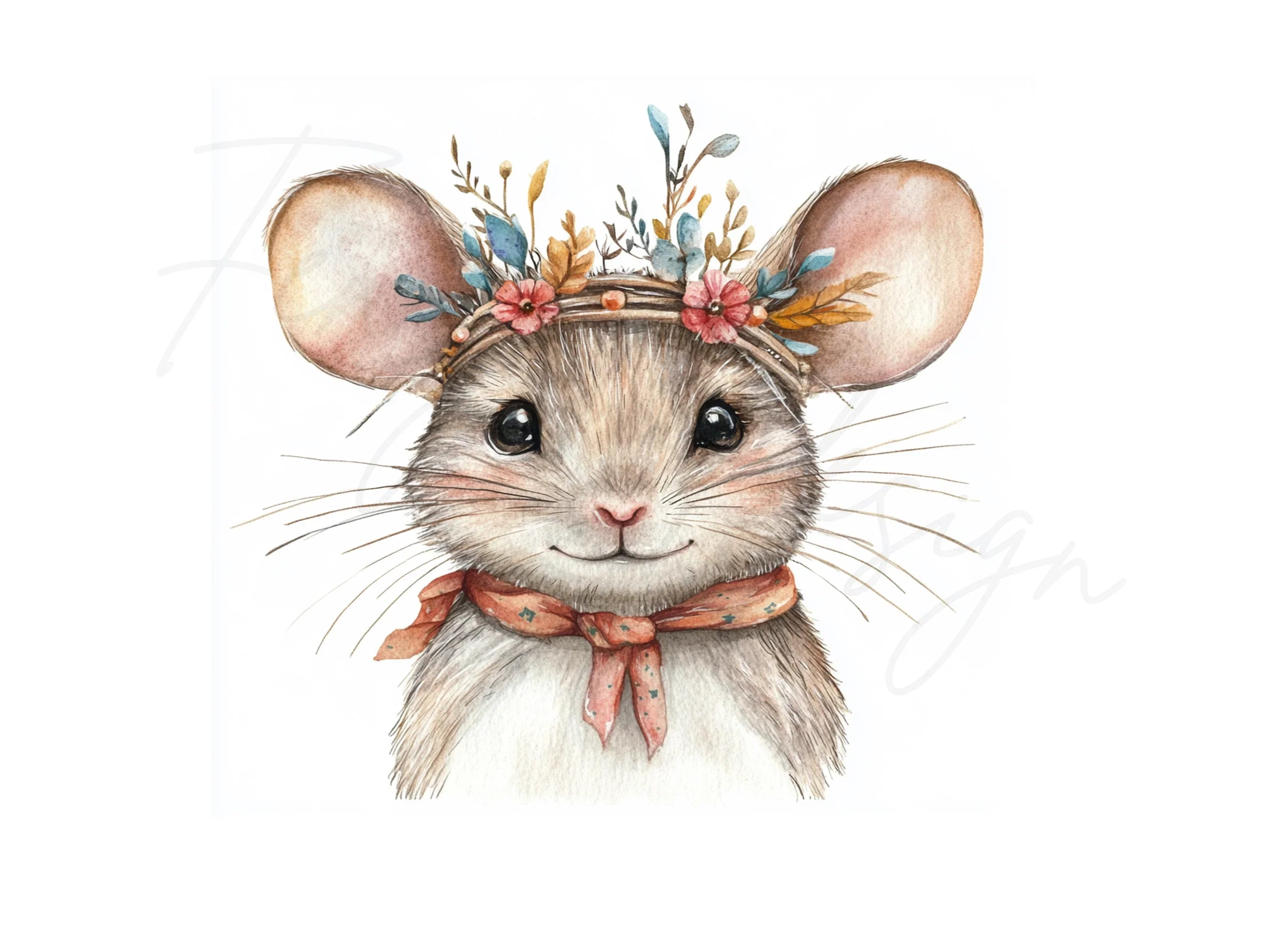 Boho Baby Mouse Clipart Bundle
