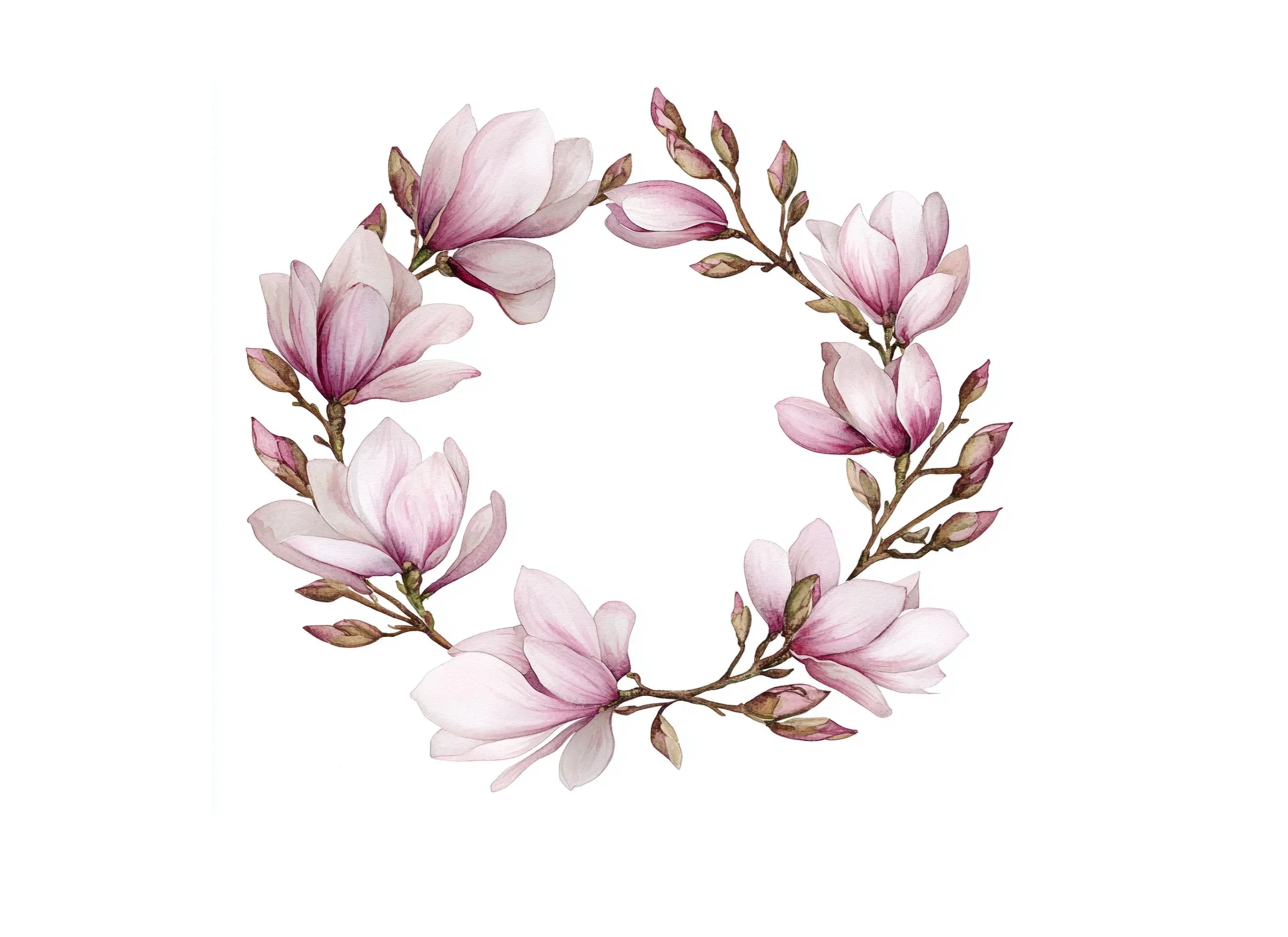 Magnolia Wreaths Clipart Bundle