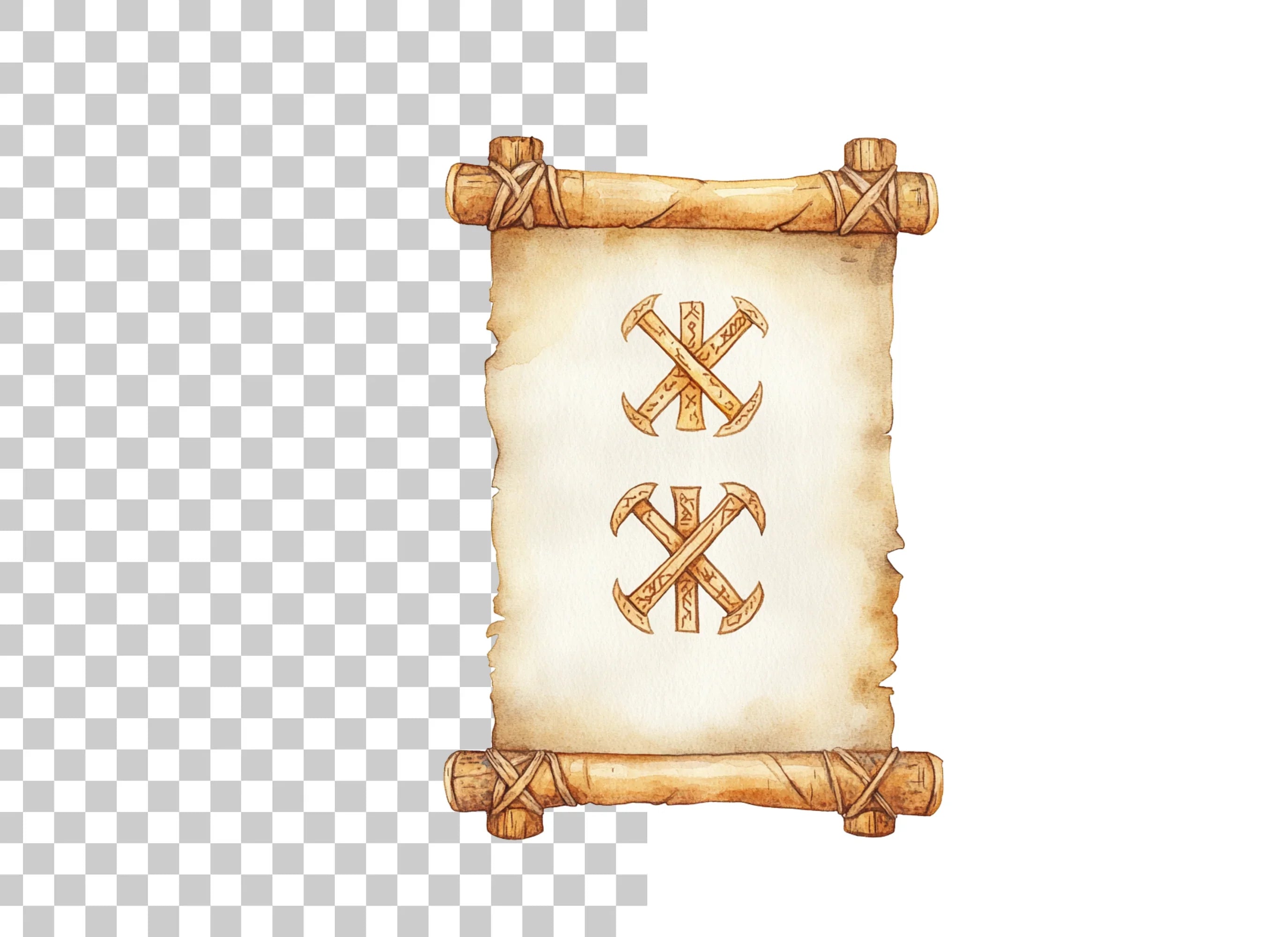 Tribal Symbols Rustic Scroll Clipart Bundle