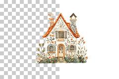 Folk Floral Houses Clipart Bundle - CraftNest - Digital Crafting and Art