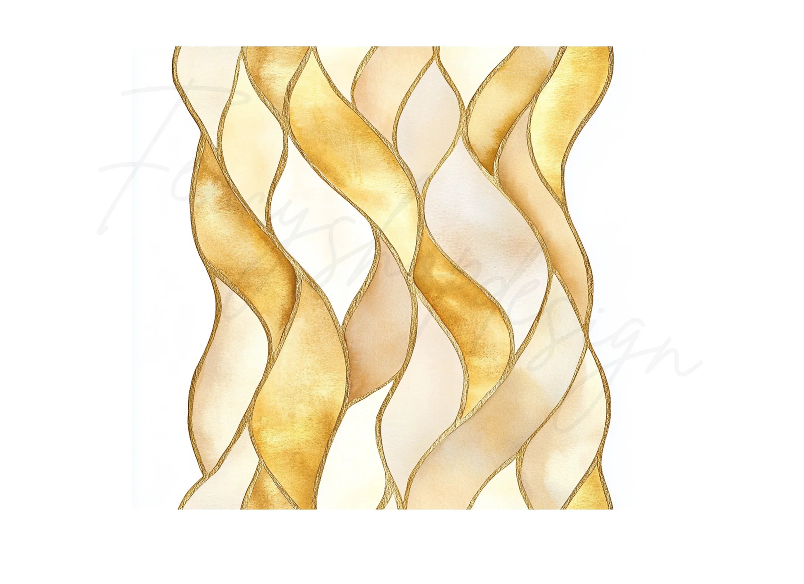 Elegant Golden Swirls Borders Clipart Bundle