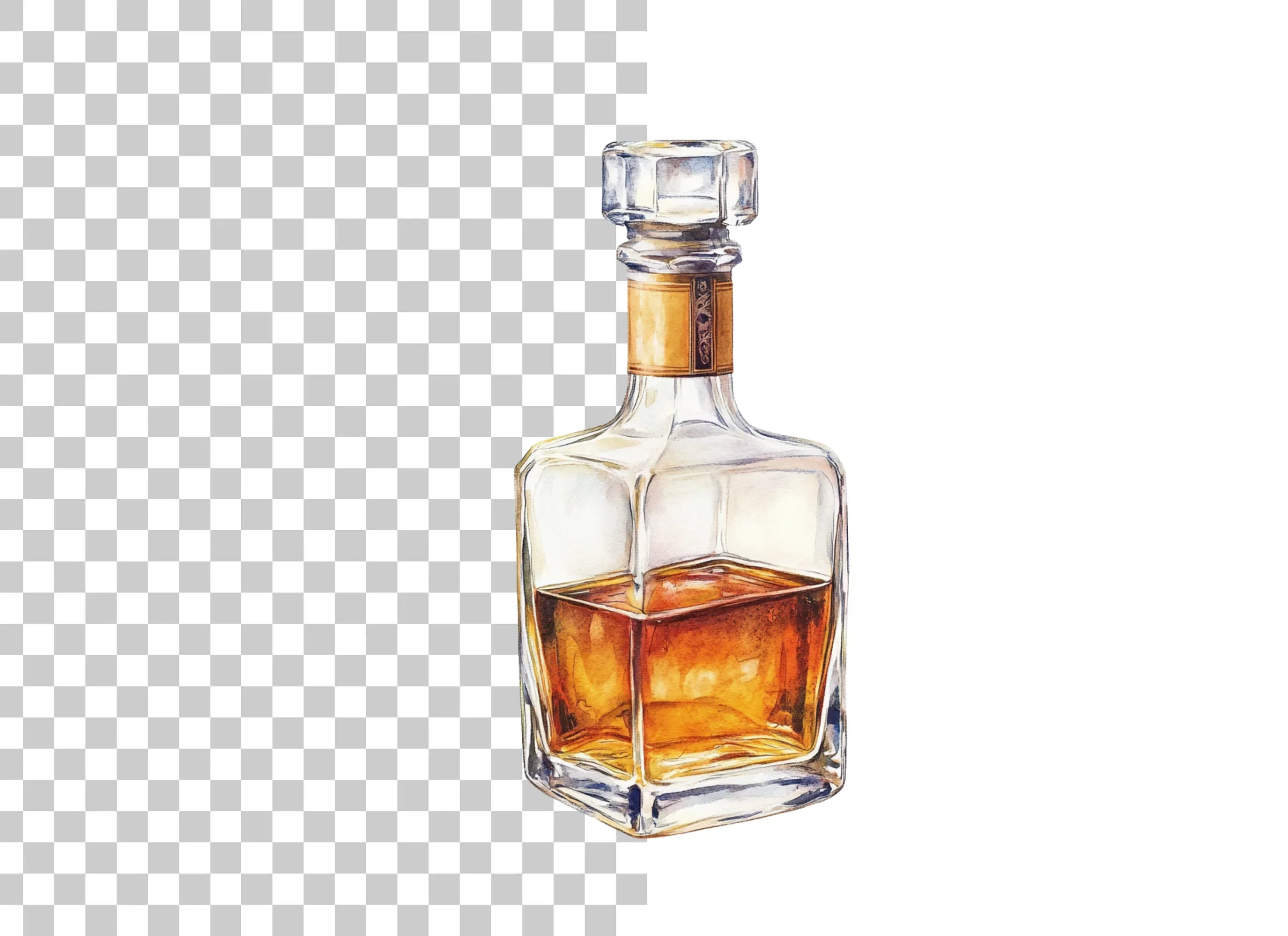 Whiskey Decanters Clipart Bundle