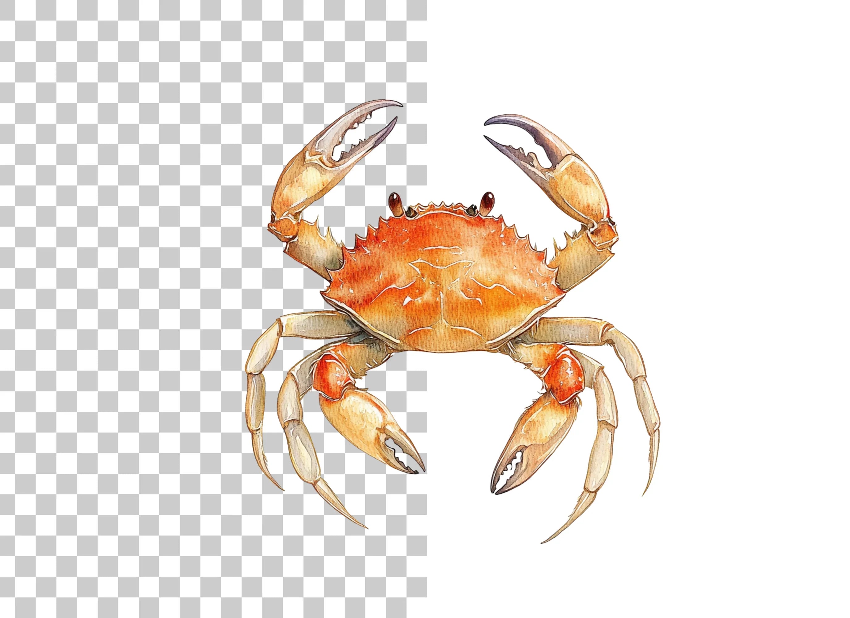 Orange Crab Clipart Bundle