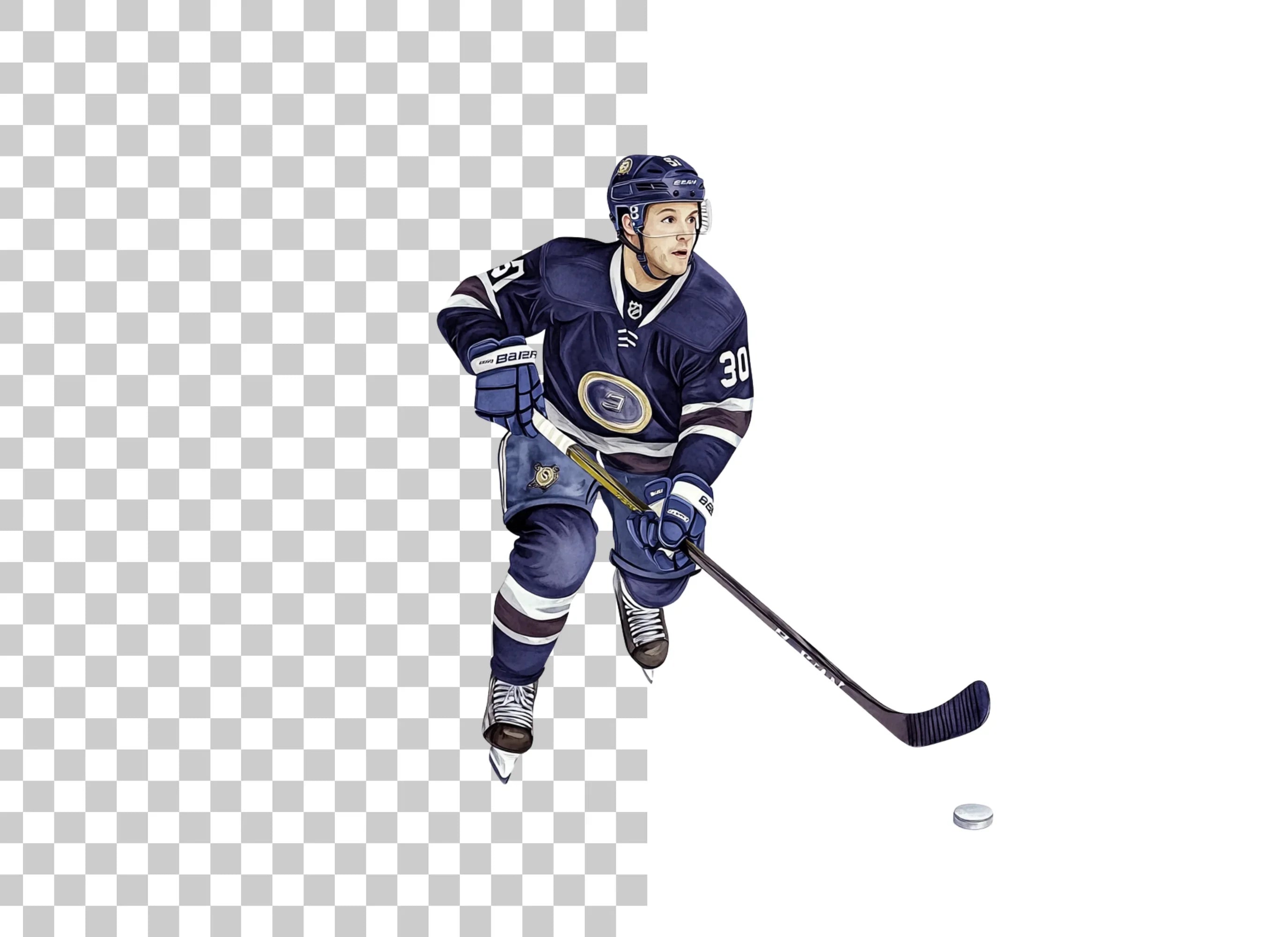 Ice Hockey Action Figures Clipart Bundle