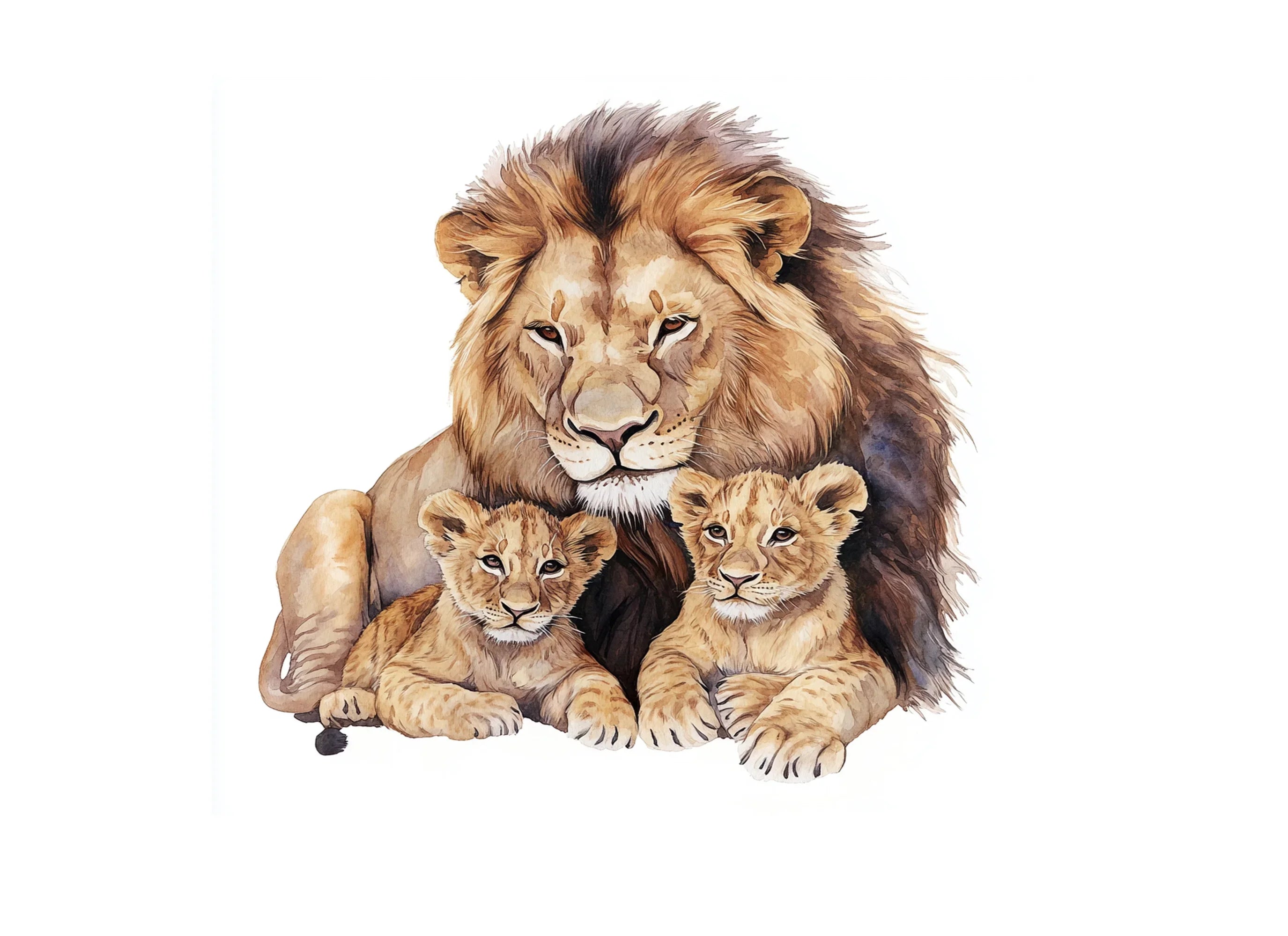 Majestic Lion Family Clipart Bundle