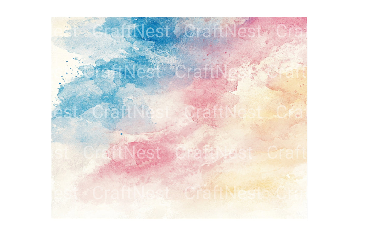 Rainbow Washes Elements Clipart Bundle