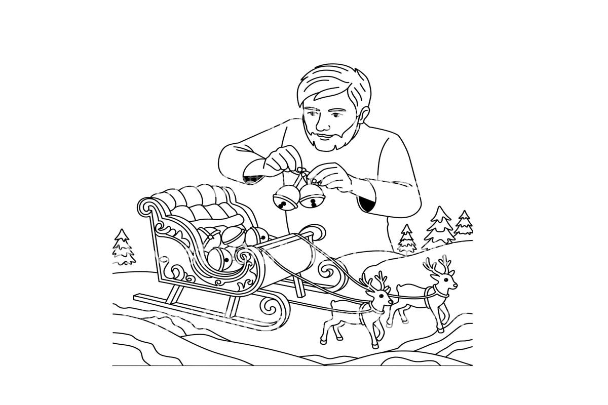 Festive Sleigh and Gifts Coloring Books