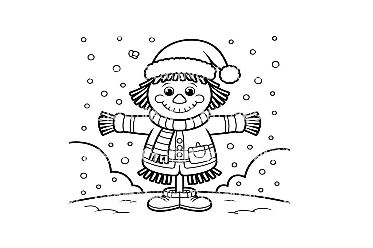 Winter Scarecrow Coloring Books