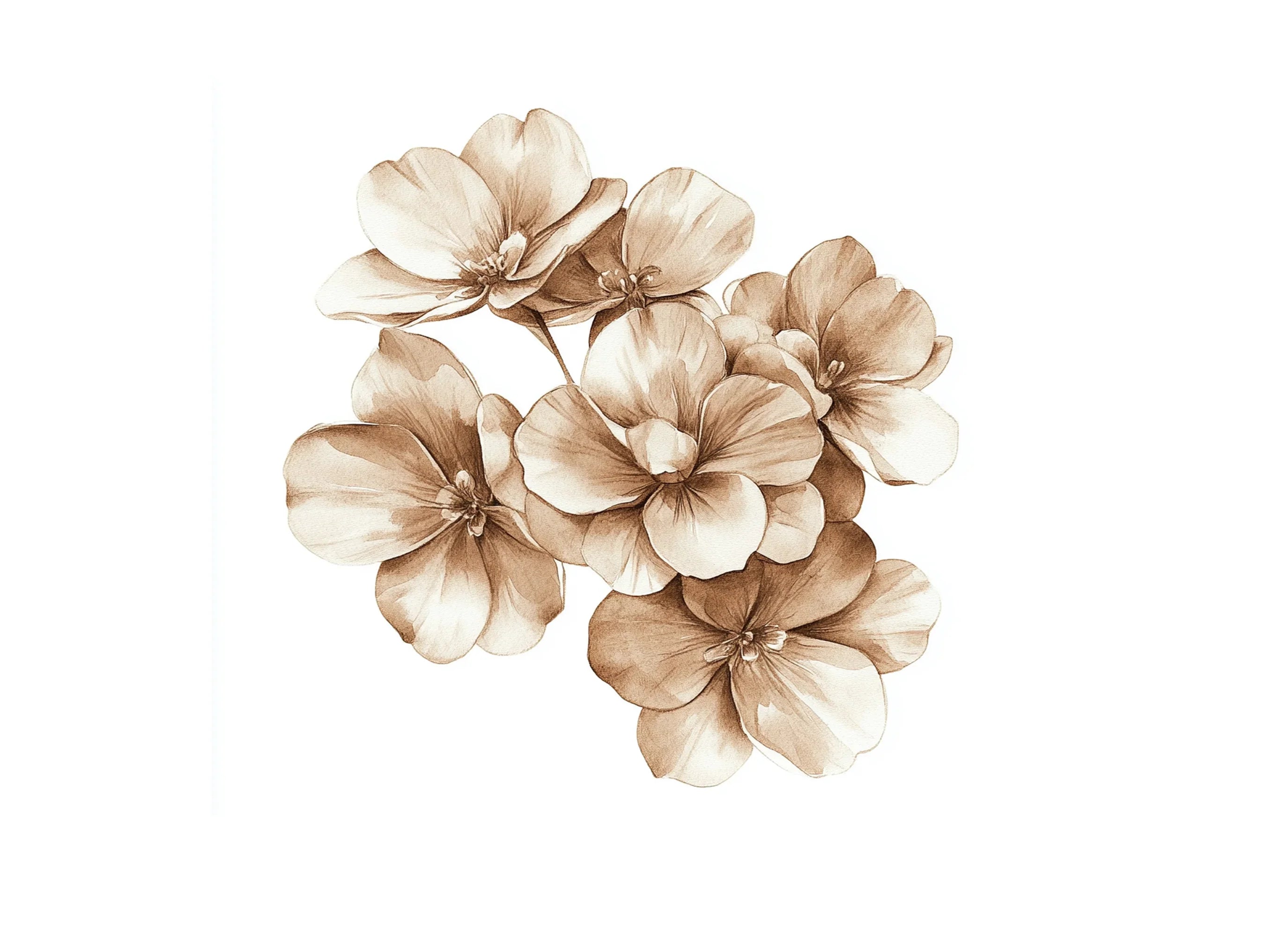 Elegant Sepia Floral Clipart Bundle