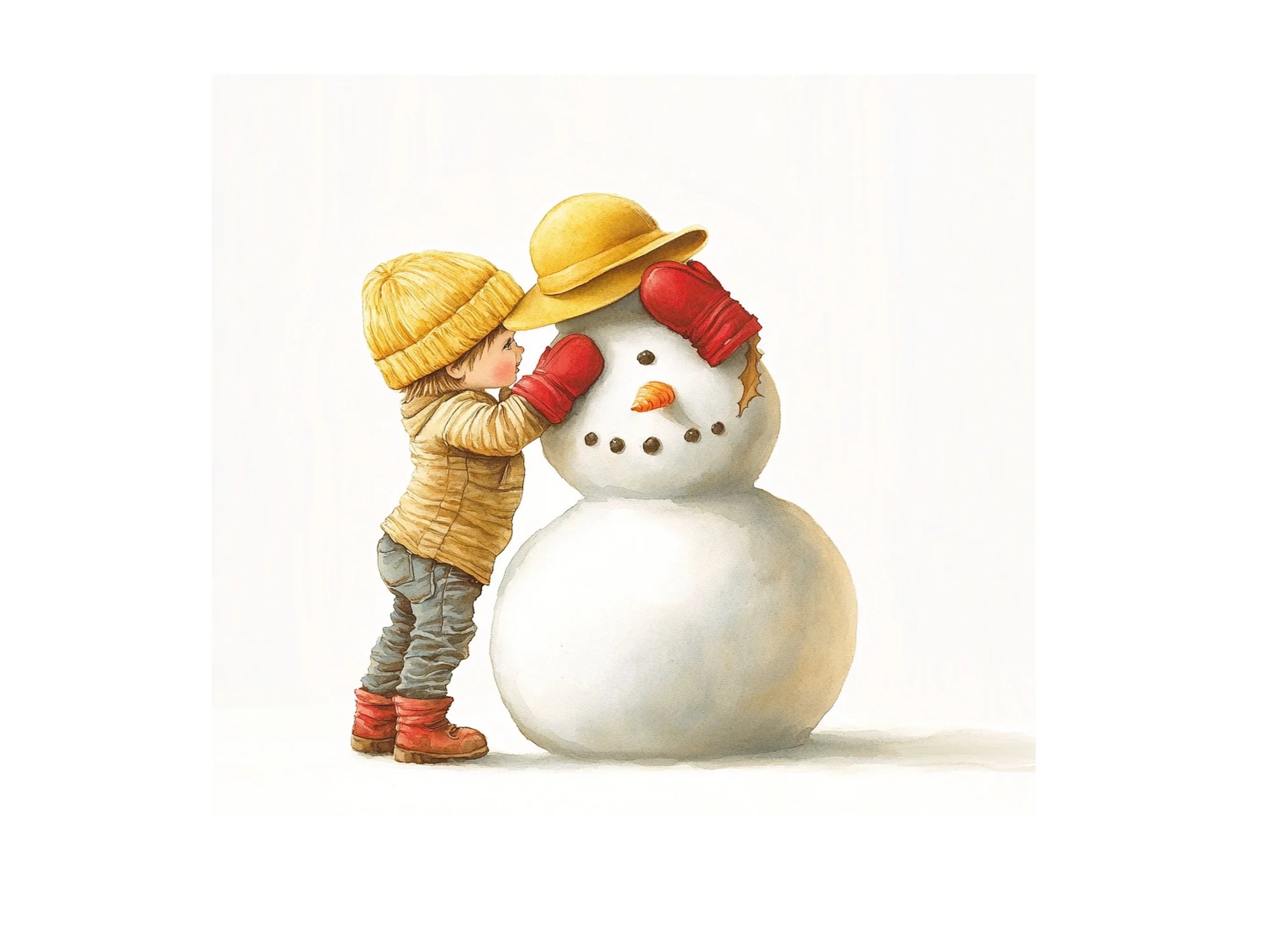 Children Building Snowman Clipart Bundle