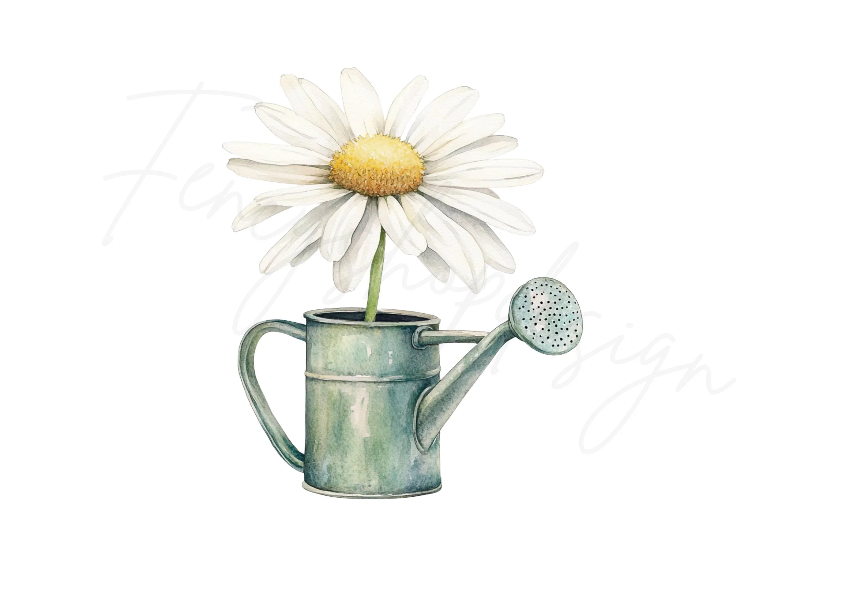 Daisy Watering Can Clipart Bundle