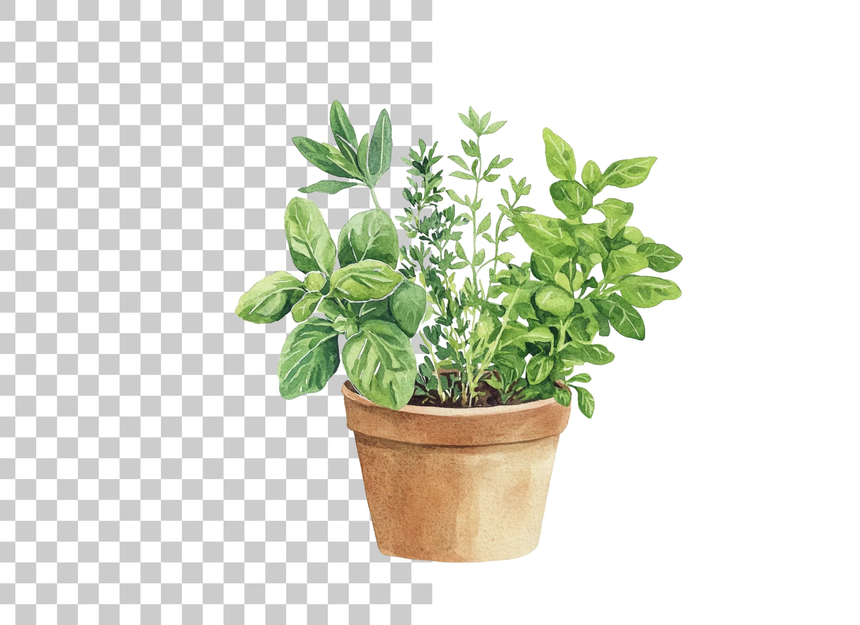 Herb Pots Clipart Bundle