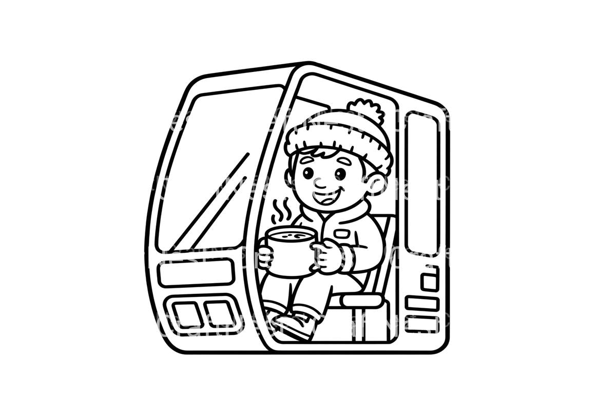 Winter Drink Construction Coloring Books
